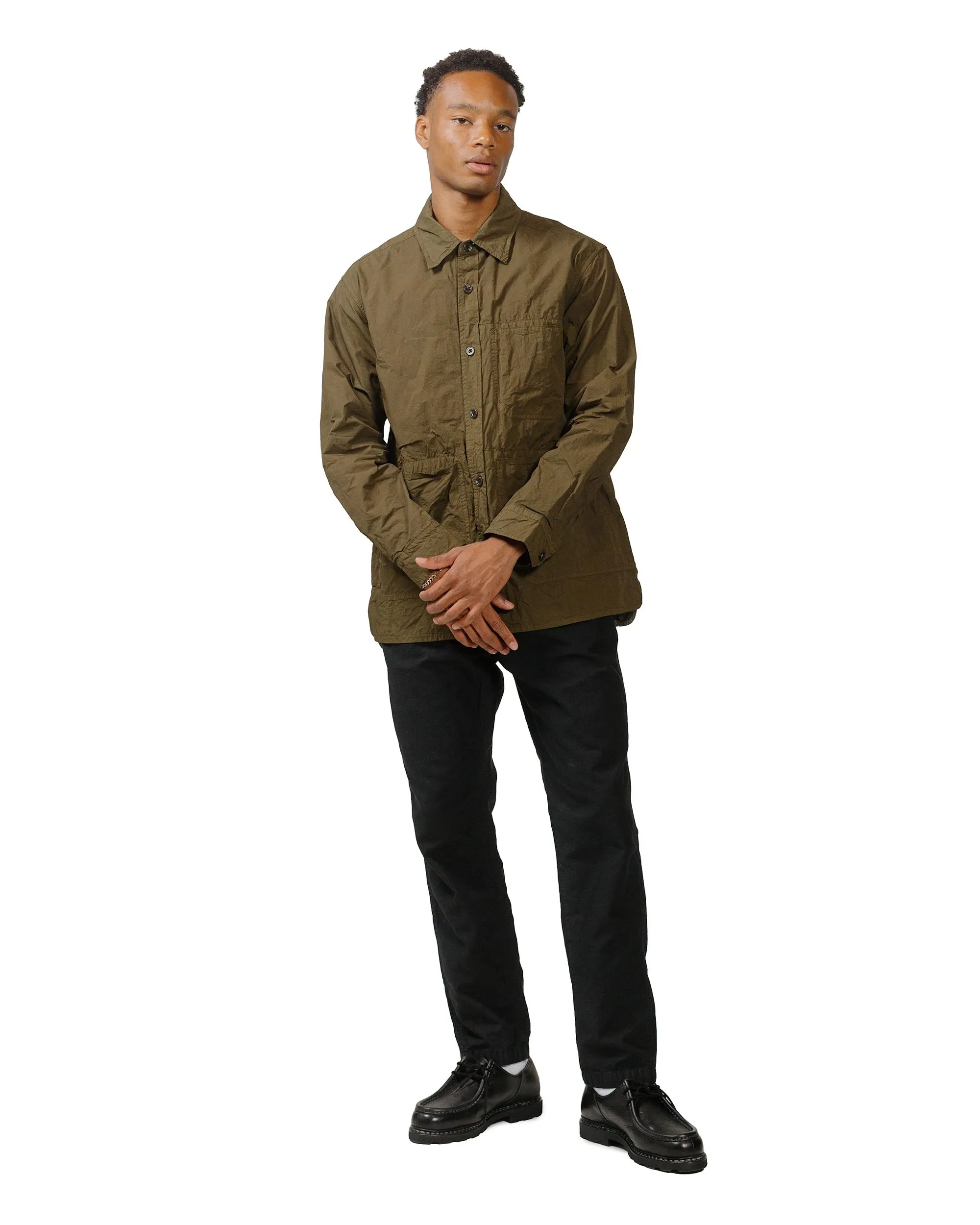 Breathable Ventilation Sage De Cret Cotton/Linen Back Satin Tapered Pants Black