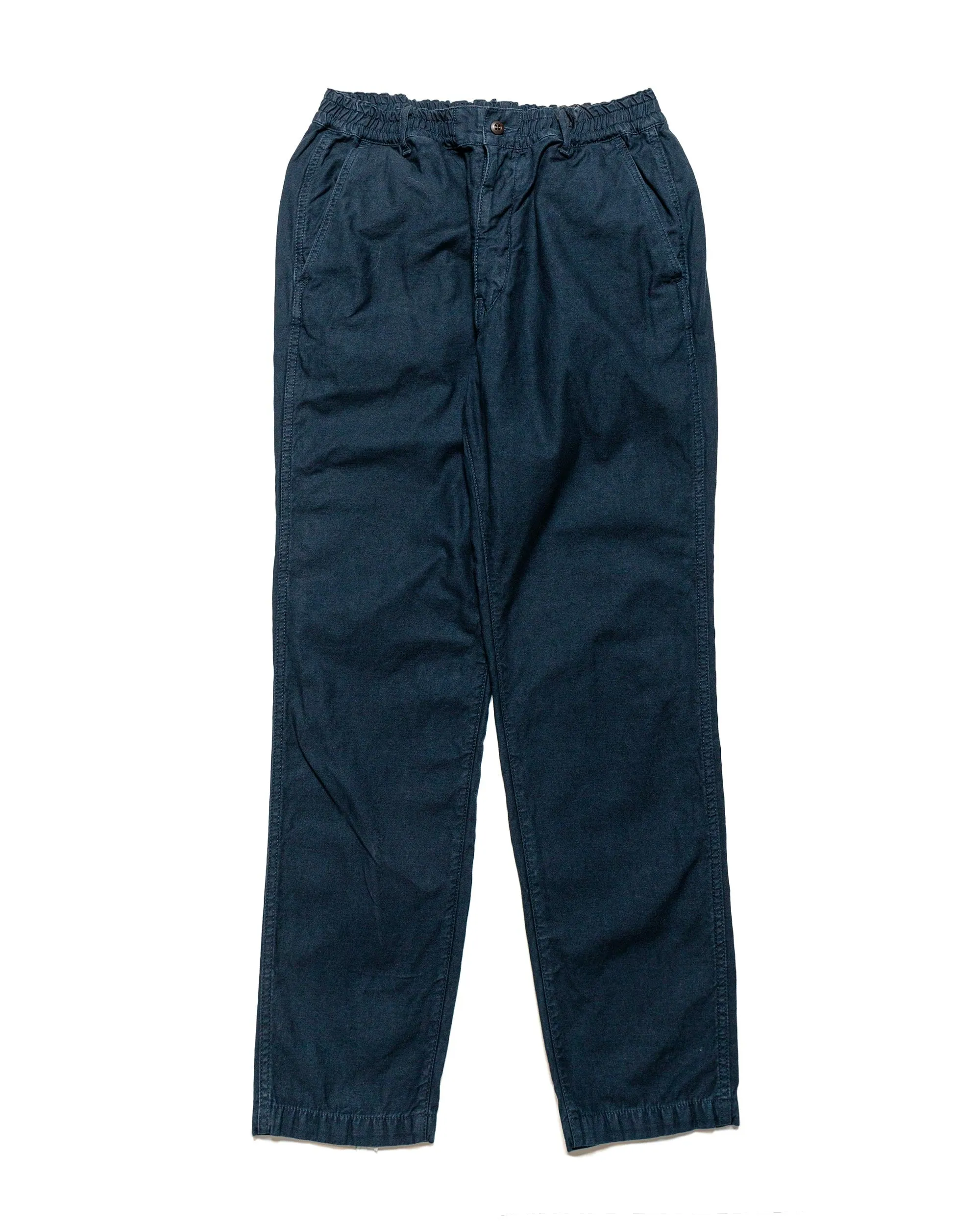 Personalizable Design Sage De Cret Cotton/Linen Back Satin Tapered Pants Navy