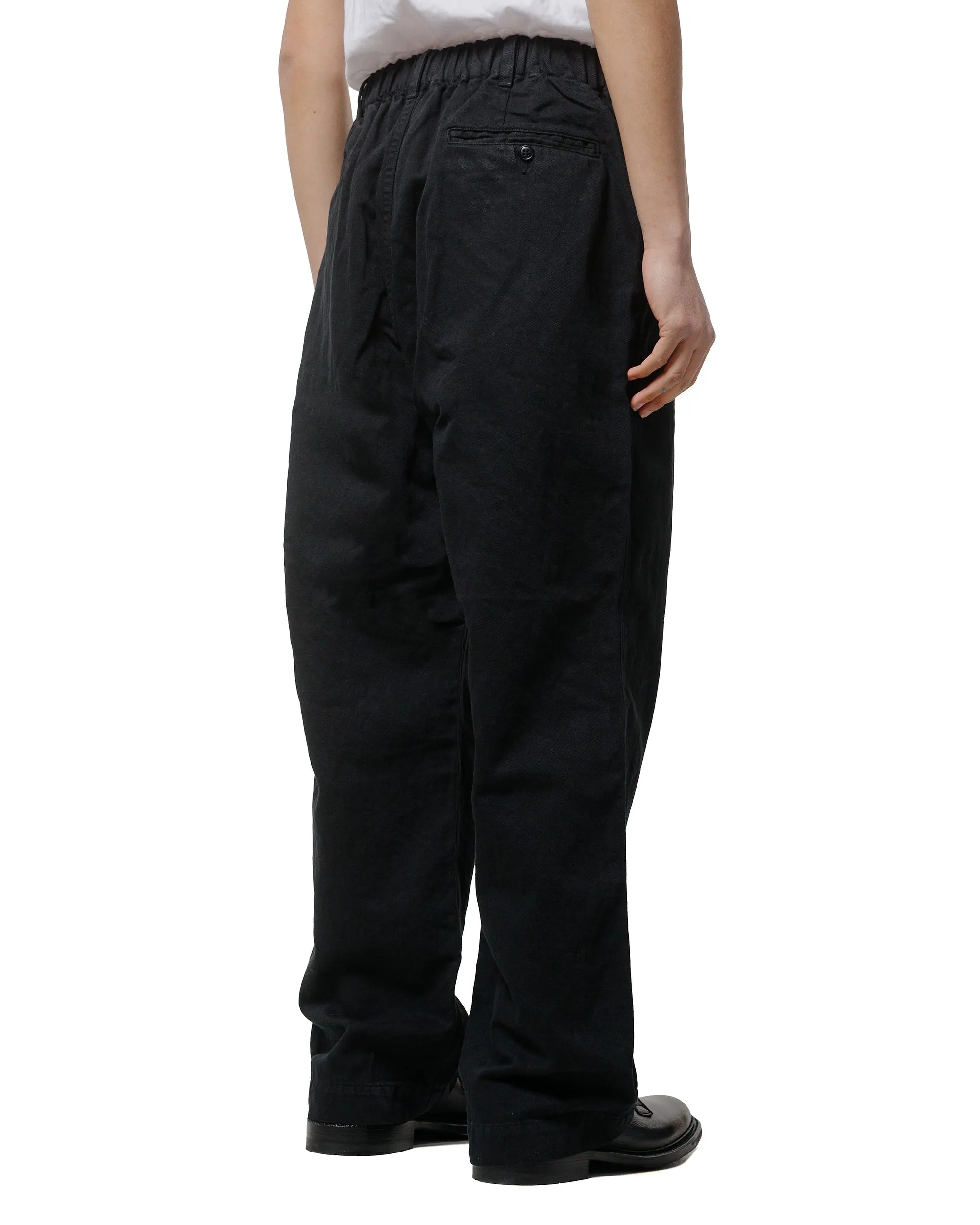 Tungsten Boride Sage De Cret Cotton/Linen Denim Baggy Pants Black