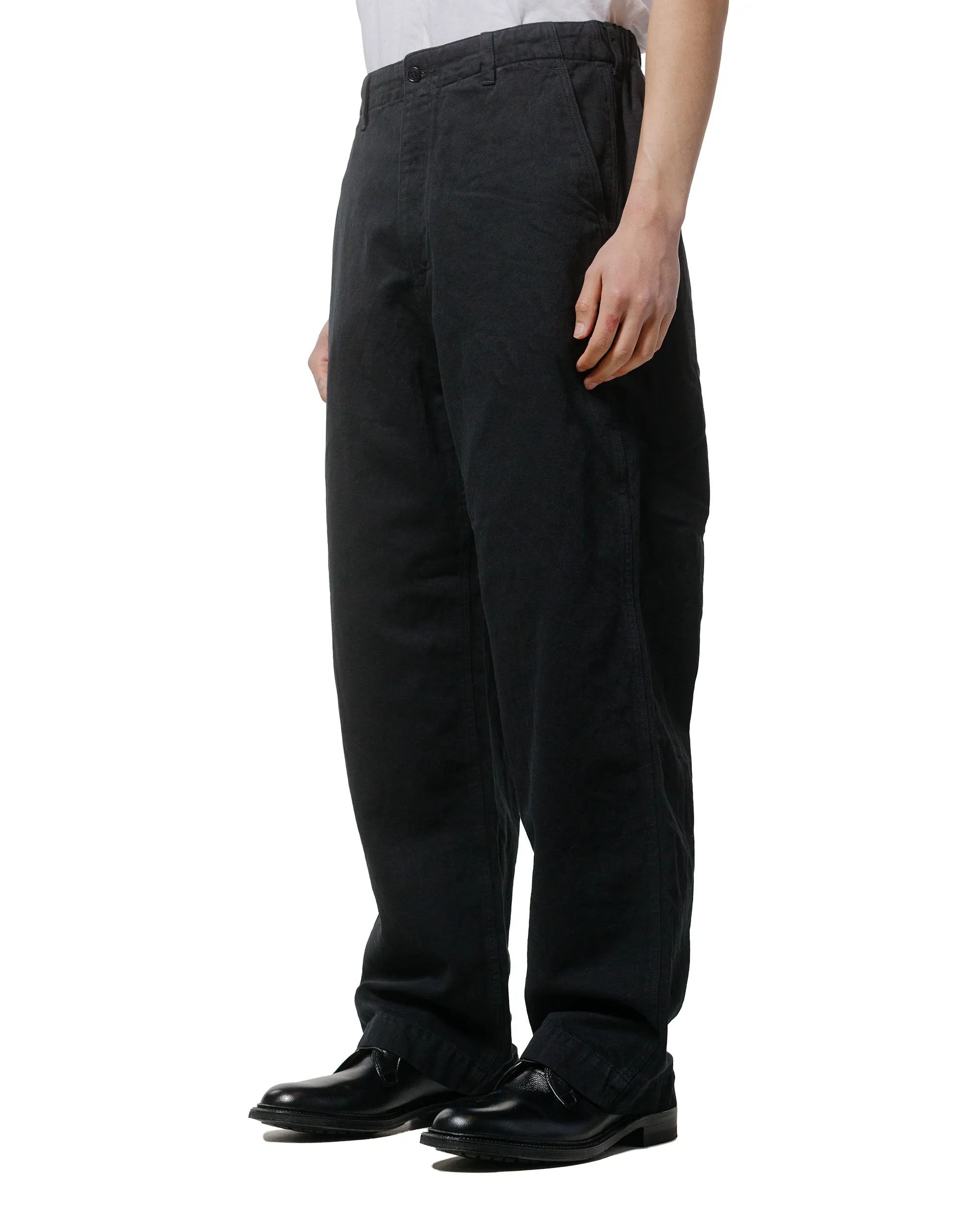 Drawstring Hoodie Pre-Washed Sage De Cret Cotton/Linen Denim Baggy Pants Black