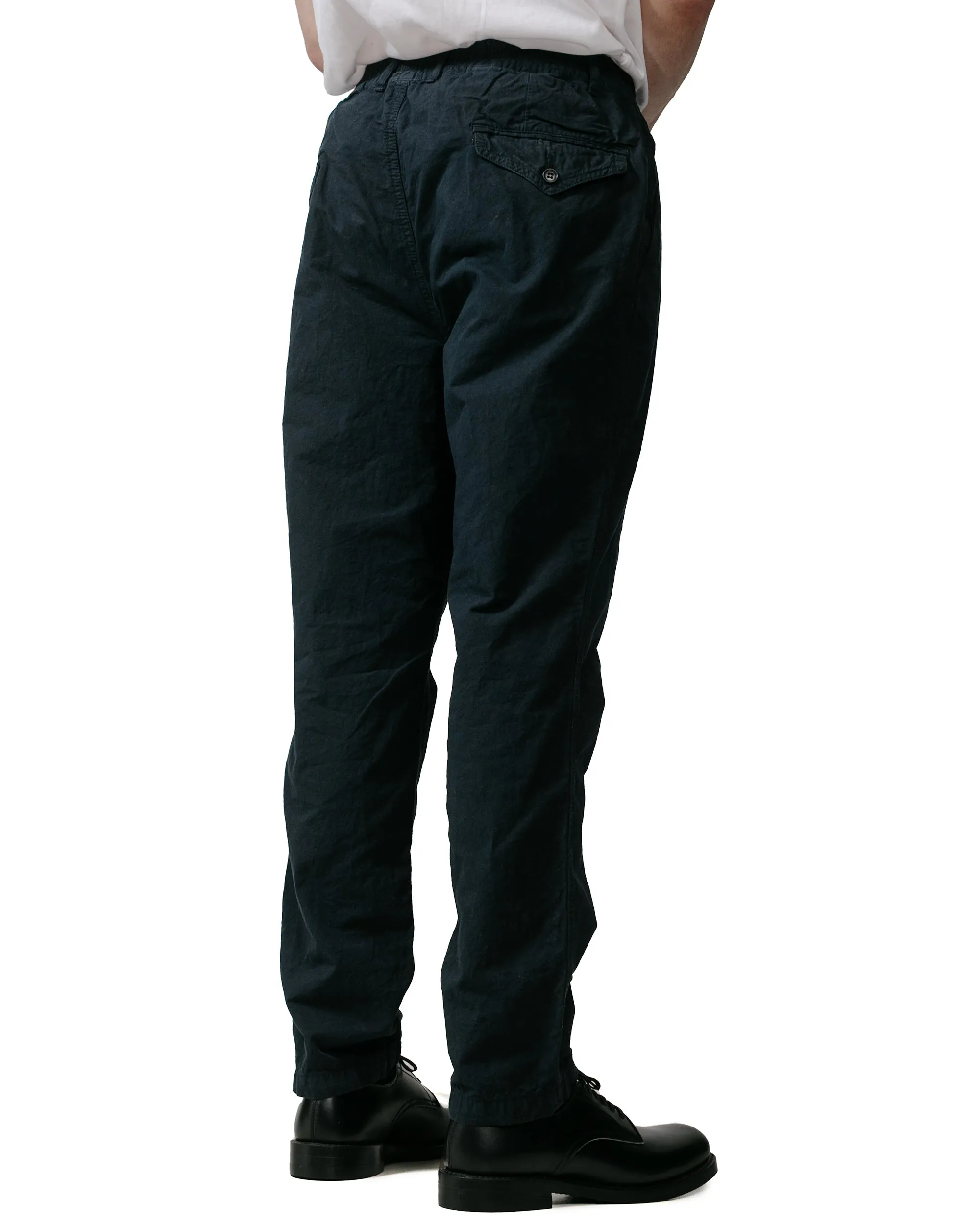 Sage De Cret High Density Cotton Hemp Tapered Pants Navy Dry-Cleanable-Fit-Fit Felt - Finish
