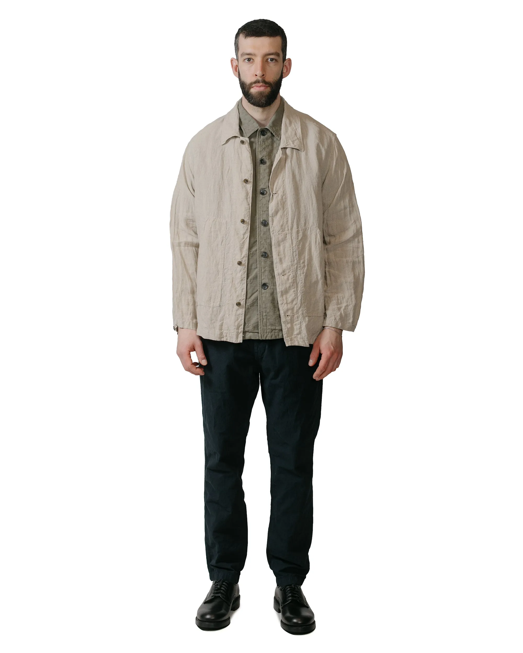 Sage De Cret High Density Cotton Hemp Tapered Pants Navy Waterproof Sleeve