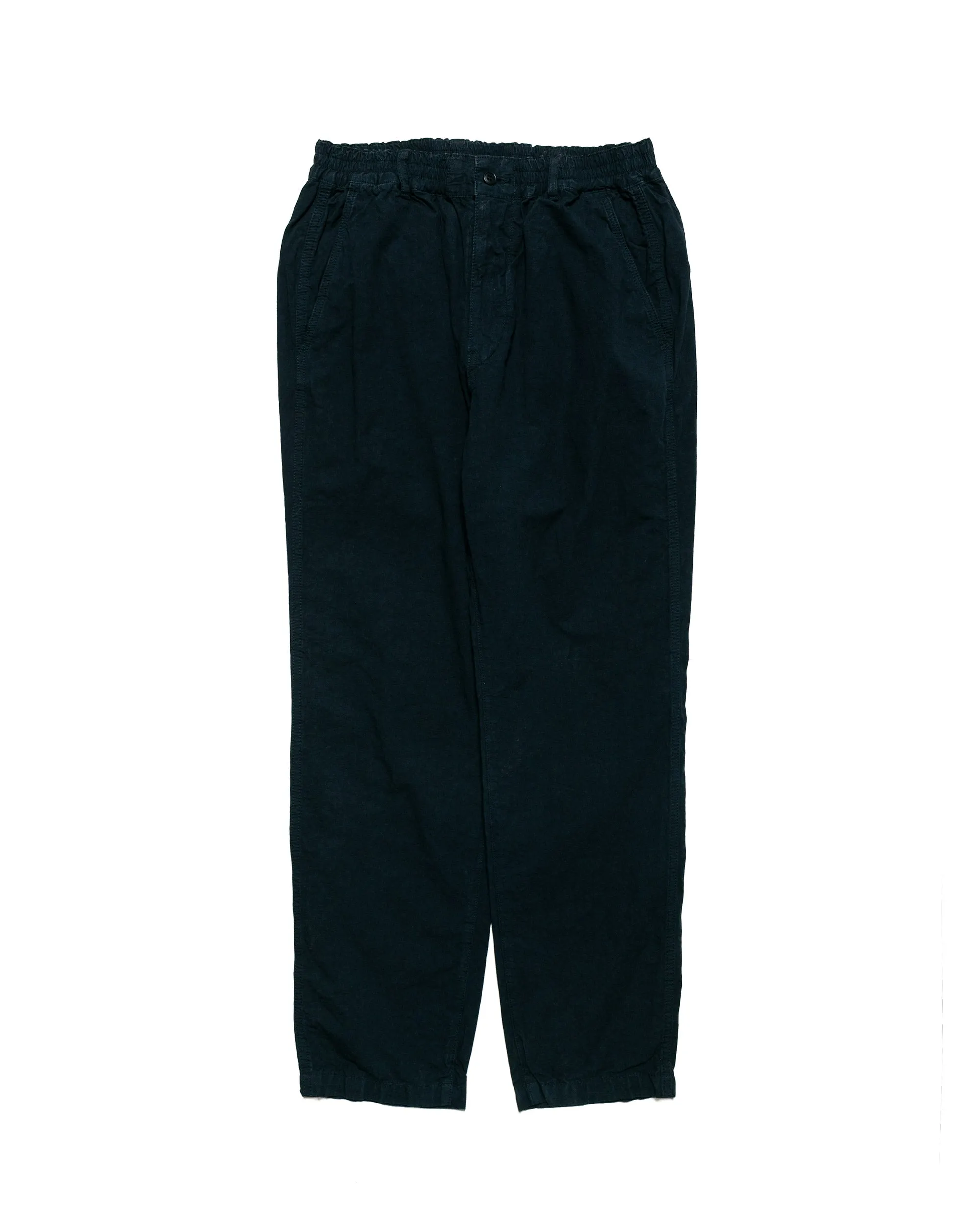 Nose Opening - less Elasticized Zippered Pocket Sage De Cret High Density Cotton Hemp Tapered Pants Navy