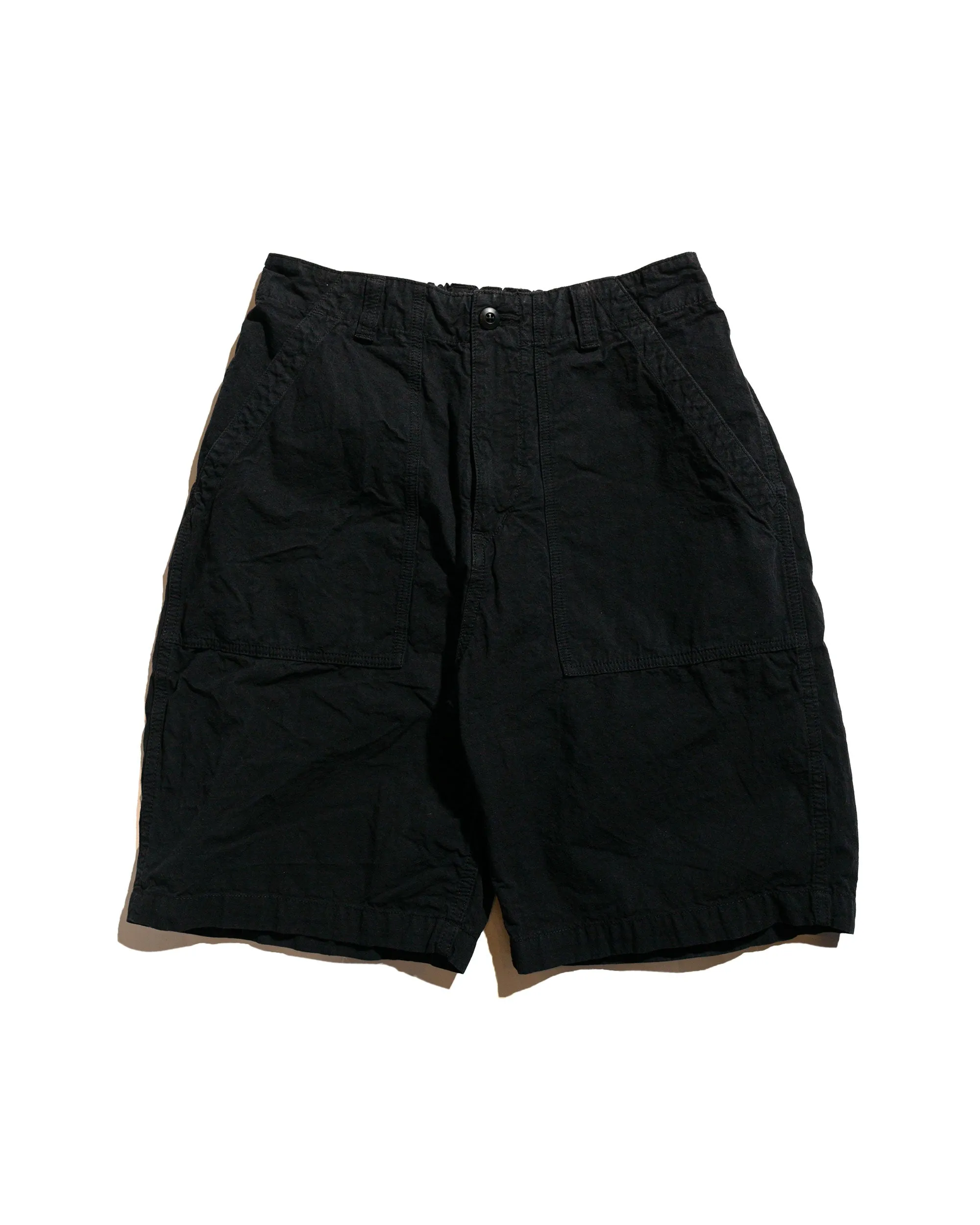 Sage De Cret High Density Cotton/Hemp Peg Top Baker Shorts Black Anti-Pilling Design Comfortable Unlined Waistband