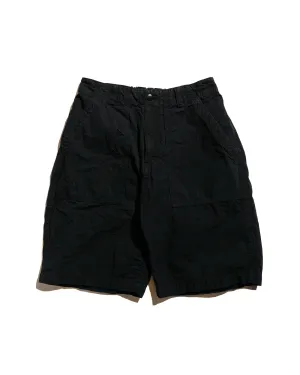 Sage De Cret High Density Cotton/Hemp Peg Top Baker Shorts Black Anti-Pilling Design Comfortable Unlined Waistband