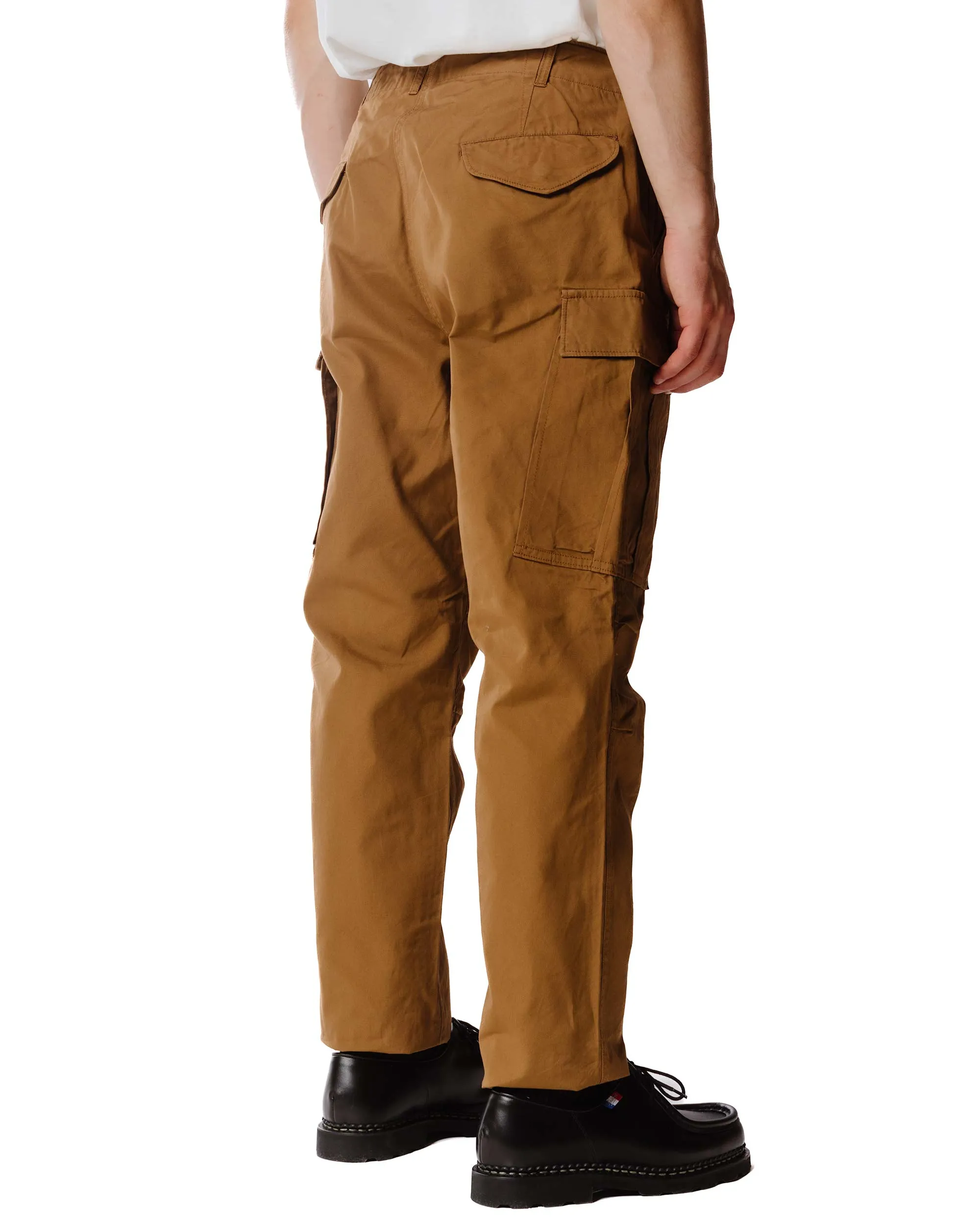 Sage De Cret X Lost & Found Coated Cotton/Linen Cargo Trouser Beige Shimmery Finish