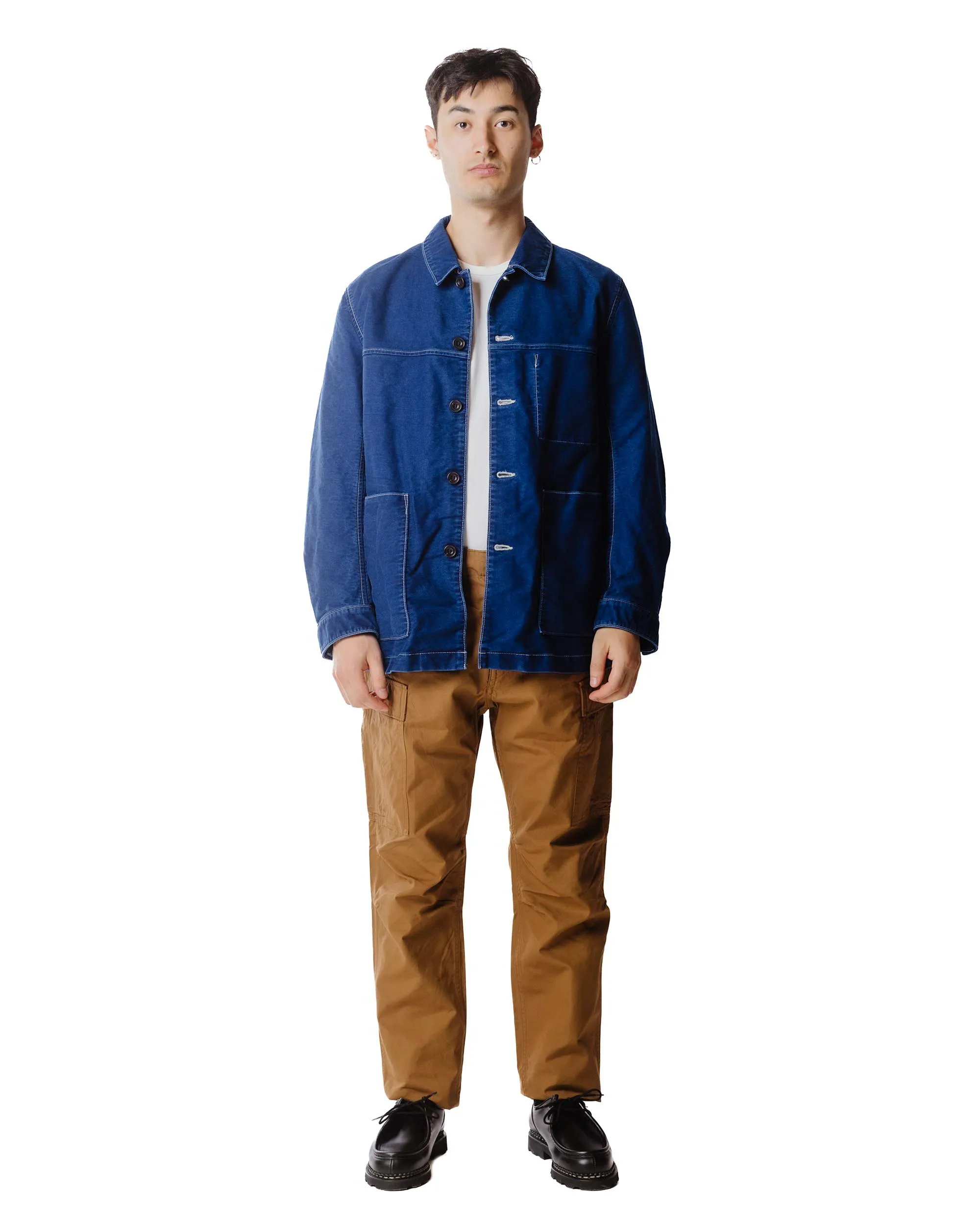 Sage De Cret X Lost & Found Coated Cotton/Linen Cargo Trouser Beige Hidden Pocketing