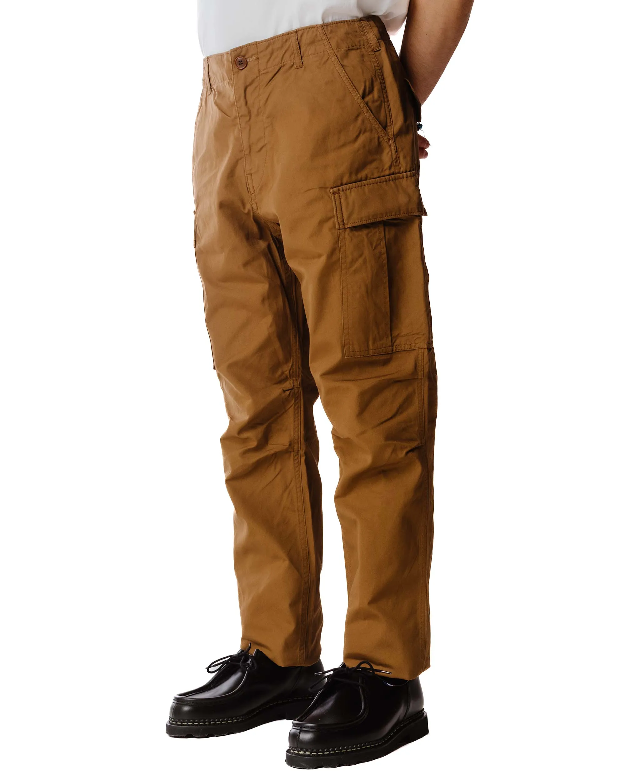 Sage De Cret X Lost & Found Coated Cotton/Linen Cargo Trouser Beige Elasticated Side Sleeve
