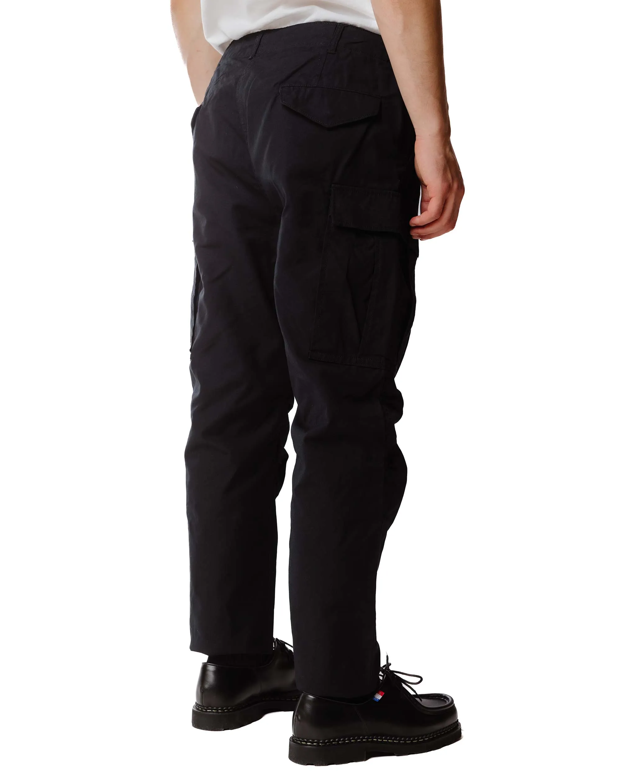 Wide Shoulder Sage De Cret X Lost & Found Coated Cotton/Linen Cargo Trouser Black