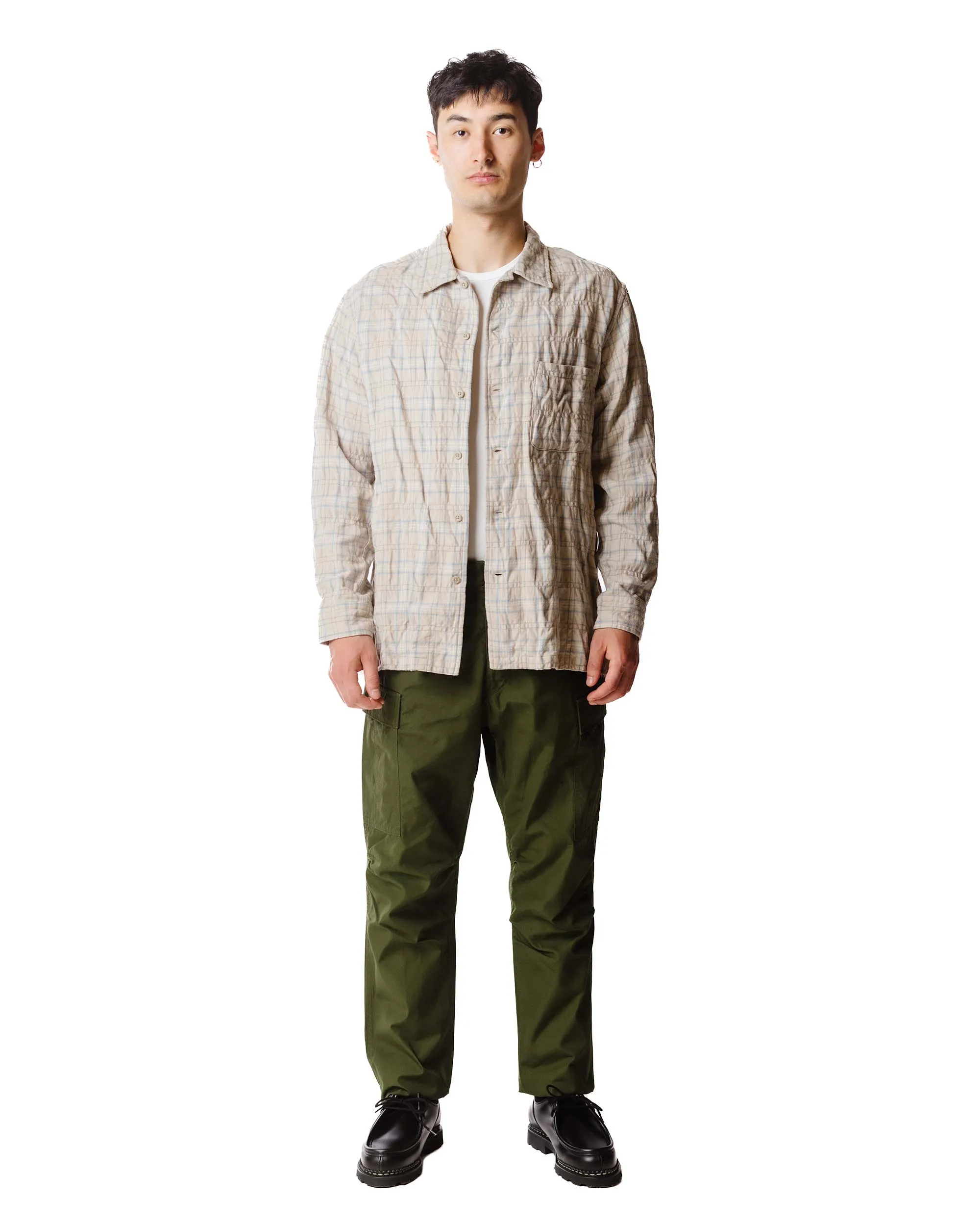 Brand Regionalization Strategy Knife Pleats Sage De Cret X Lost & Found Coated Cotton/Linen Cargo Trouser Olive