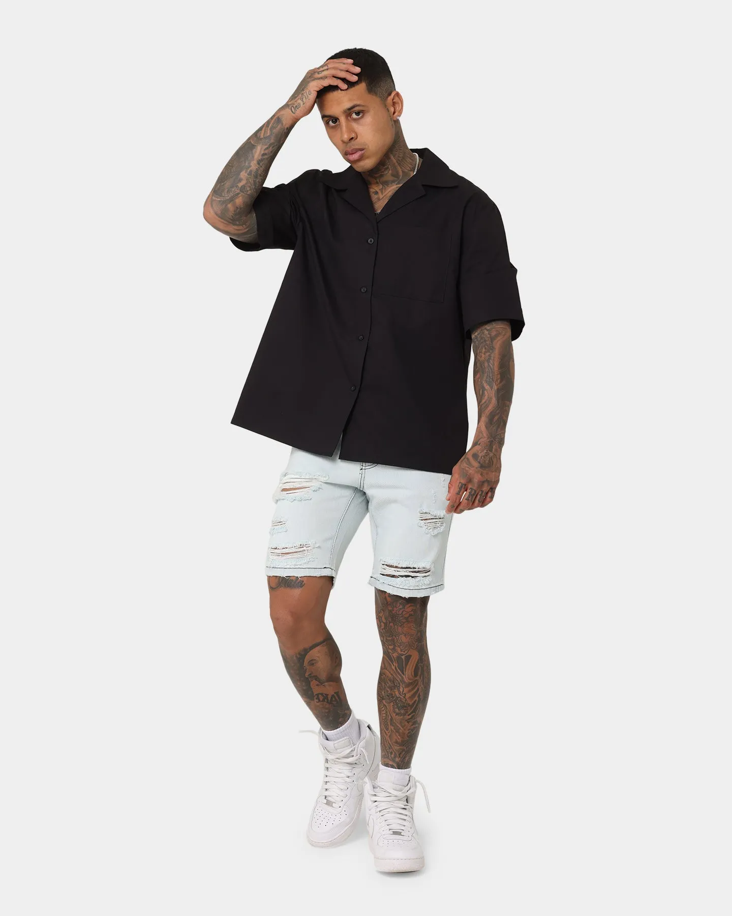 Saint Morta Destroyer Shorts Déstructurés Bleu Glace