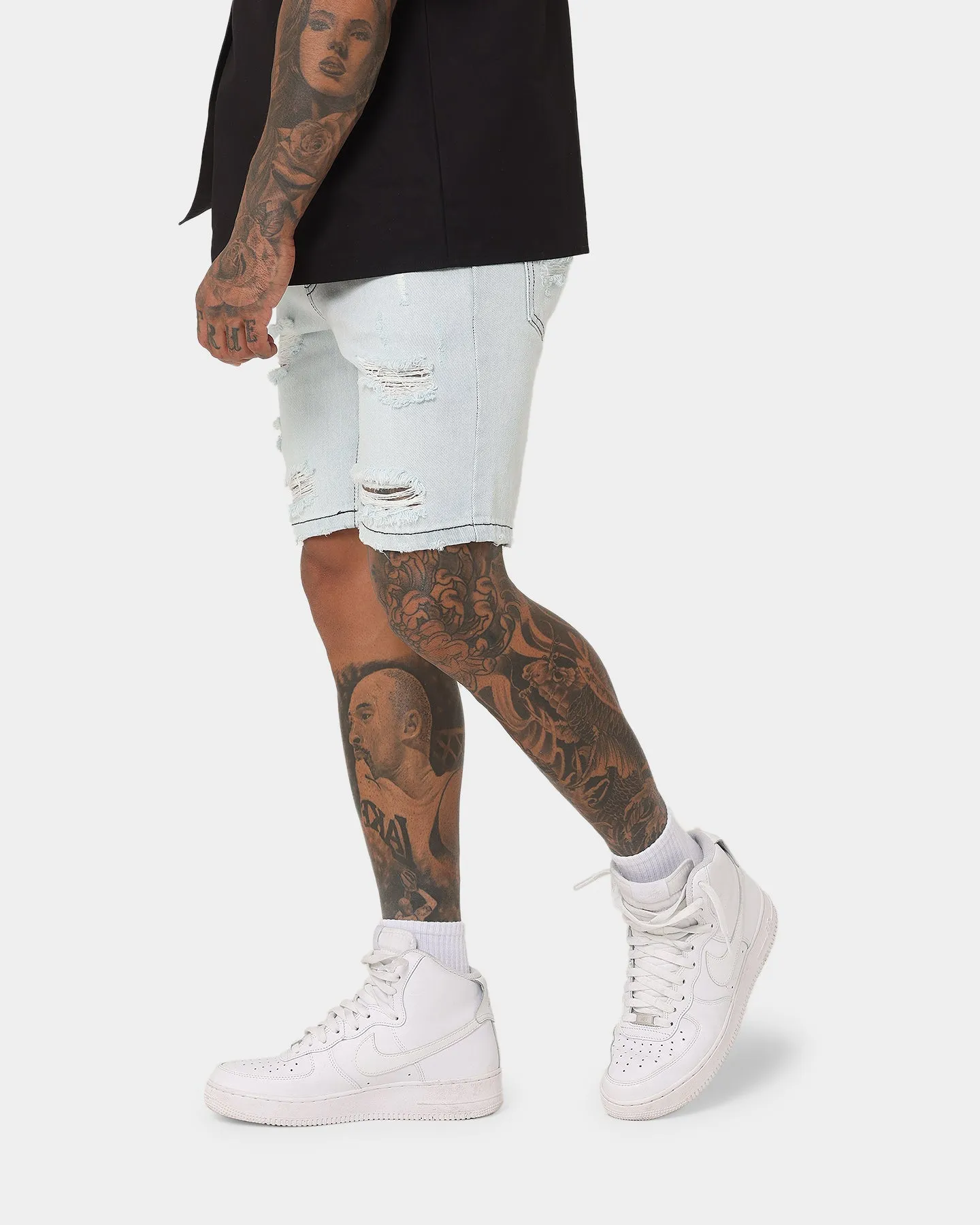 Saint Morta Destroyer Shorts Déstructurés Bleu Glace