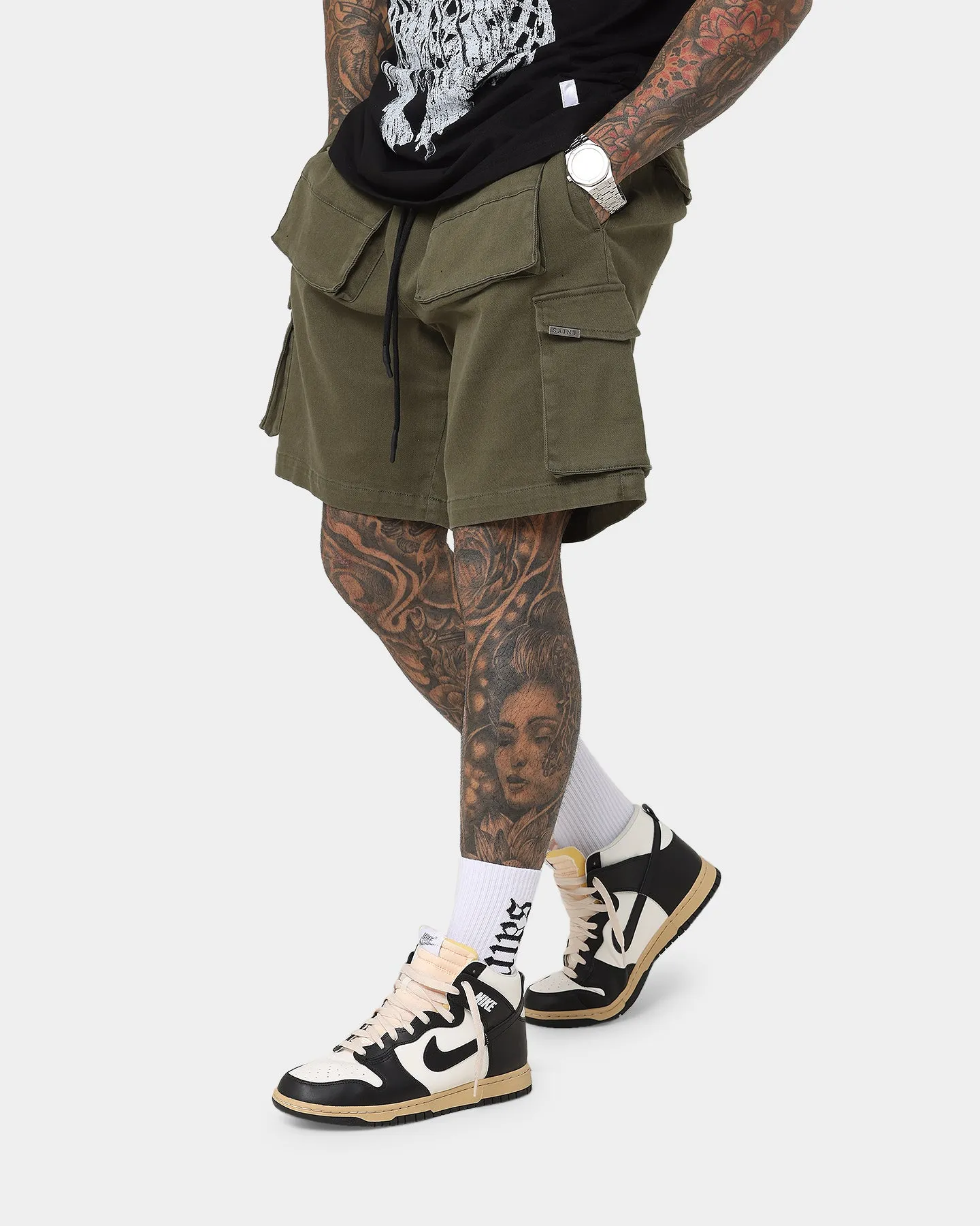 Short cargo d'infanterie Saint Morta vert armée