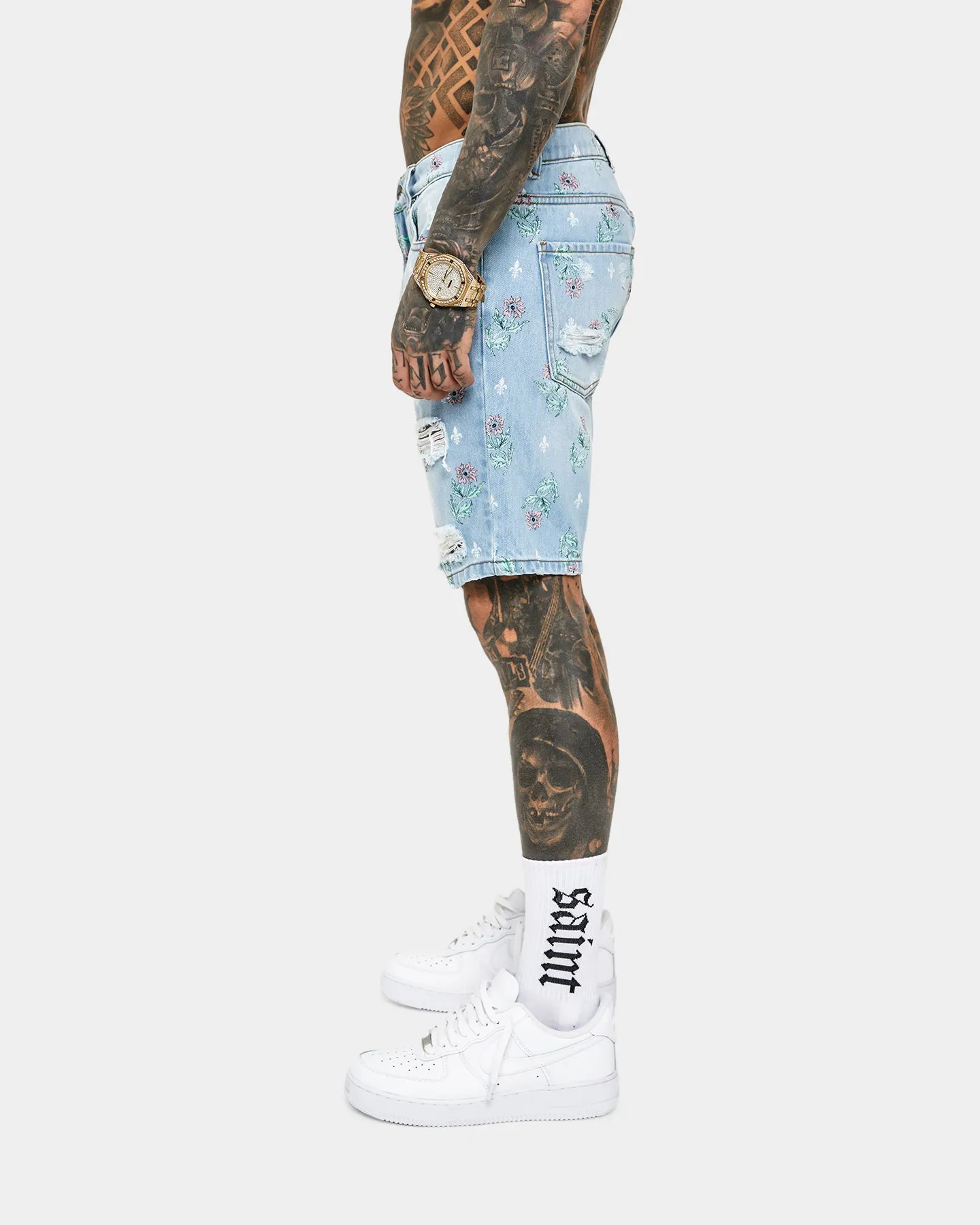 Short en Jean Détresse Saint Morta Lover Superwash Bleu