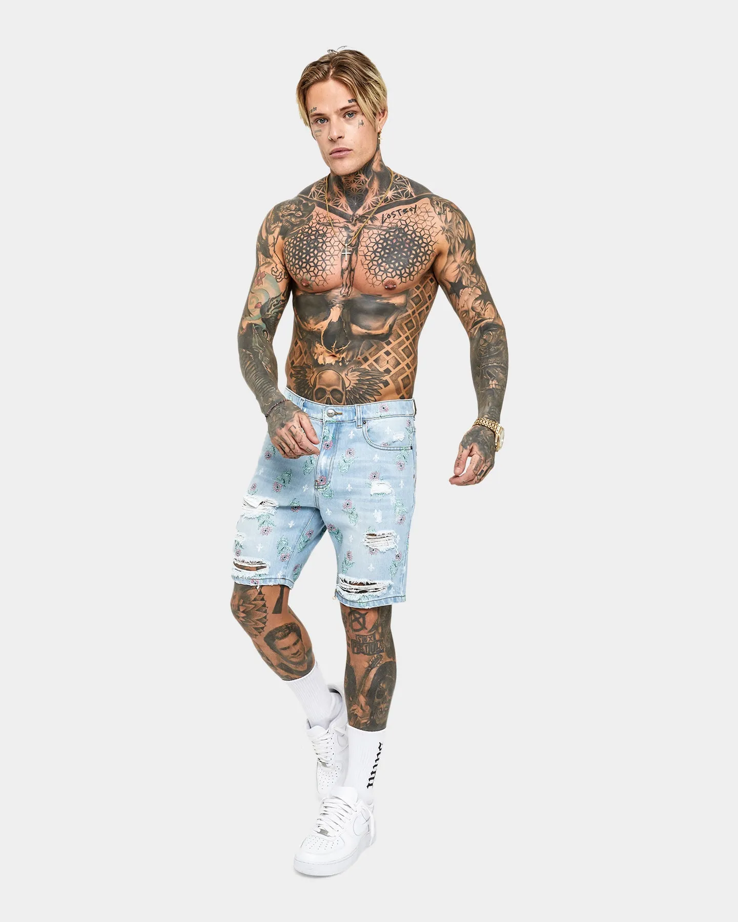 Short en Jean Détresse Saint Morta Lover Superwash Bleu