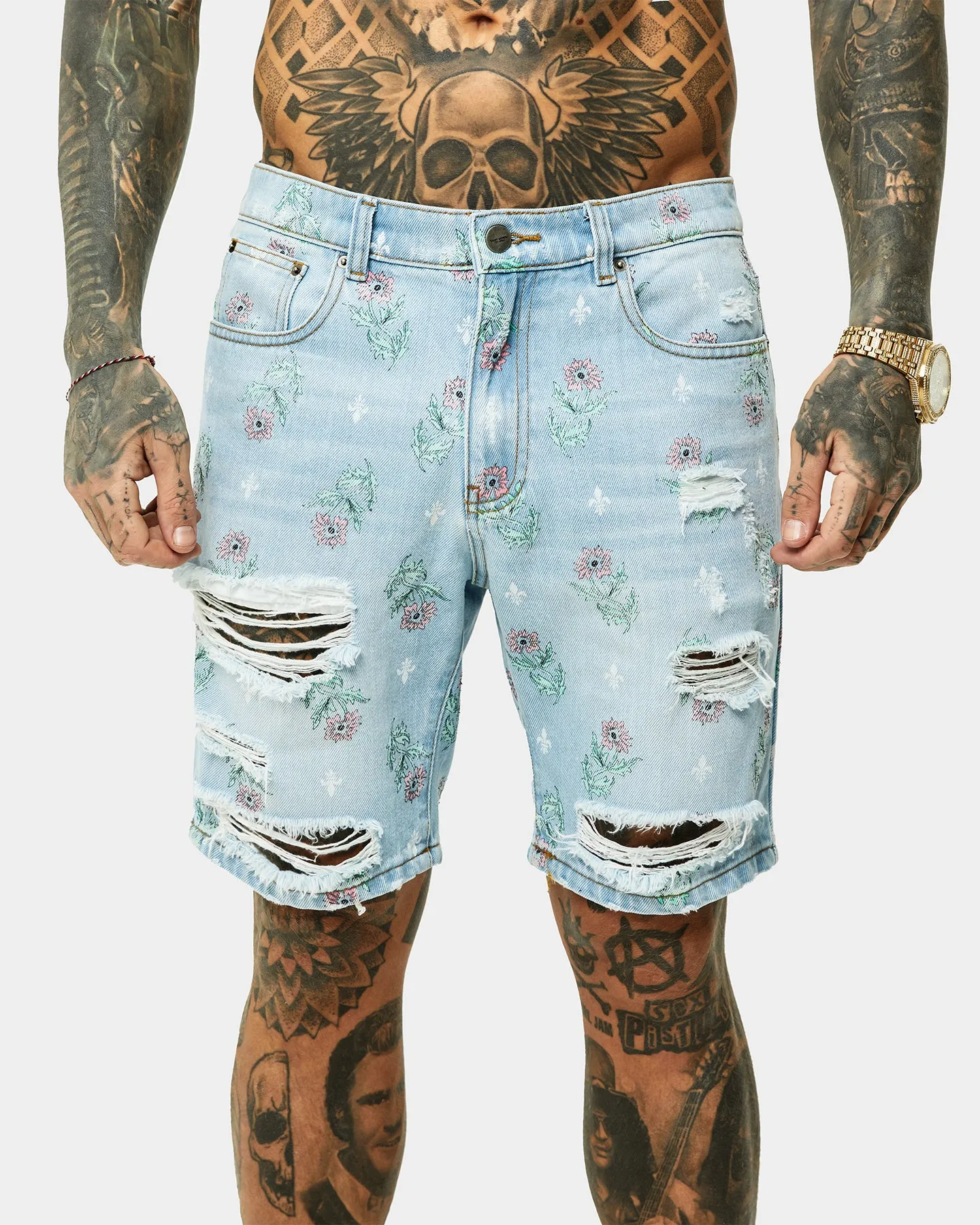 Short en Jean Détresse Saint Morta Lover Superwash Bleu