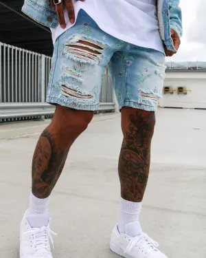 Short en Jean Détresse Saint Morta Lover Superwash Bleu