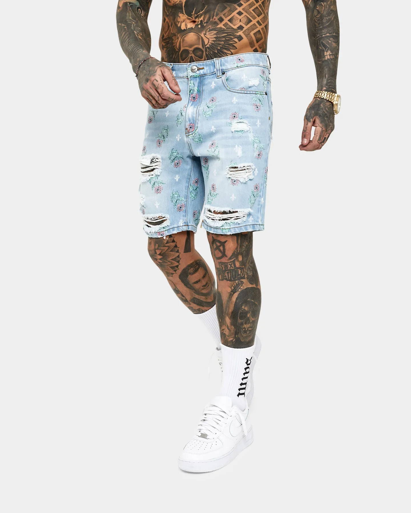 Short en Jean Détresse Saint Morta Lover Superwash Bleu
