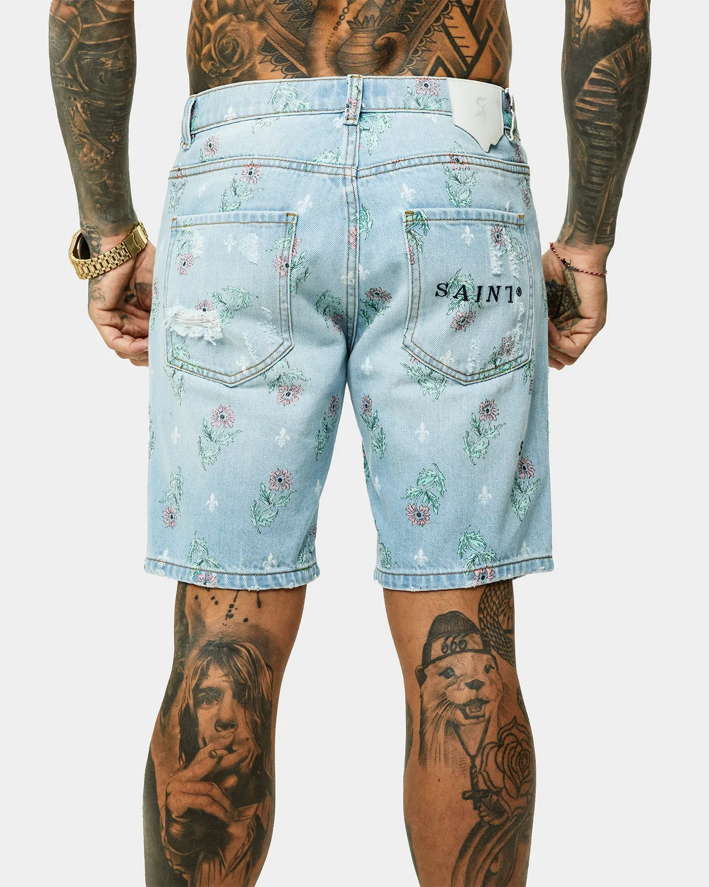 Short en Jean Détresse Saint Morta Lover Superwash Bleu