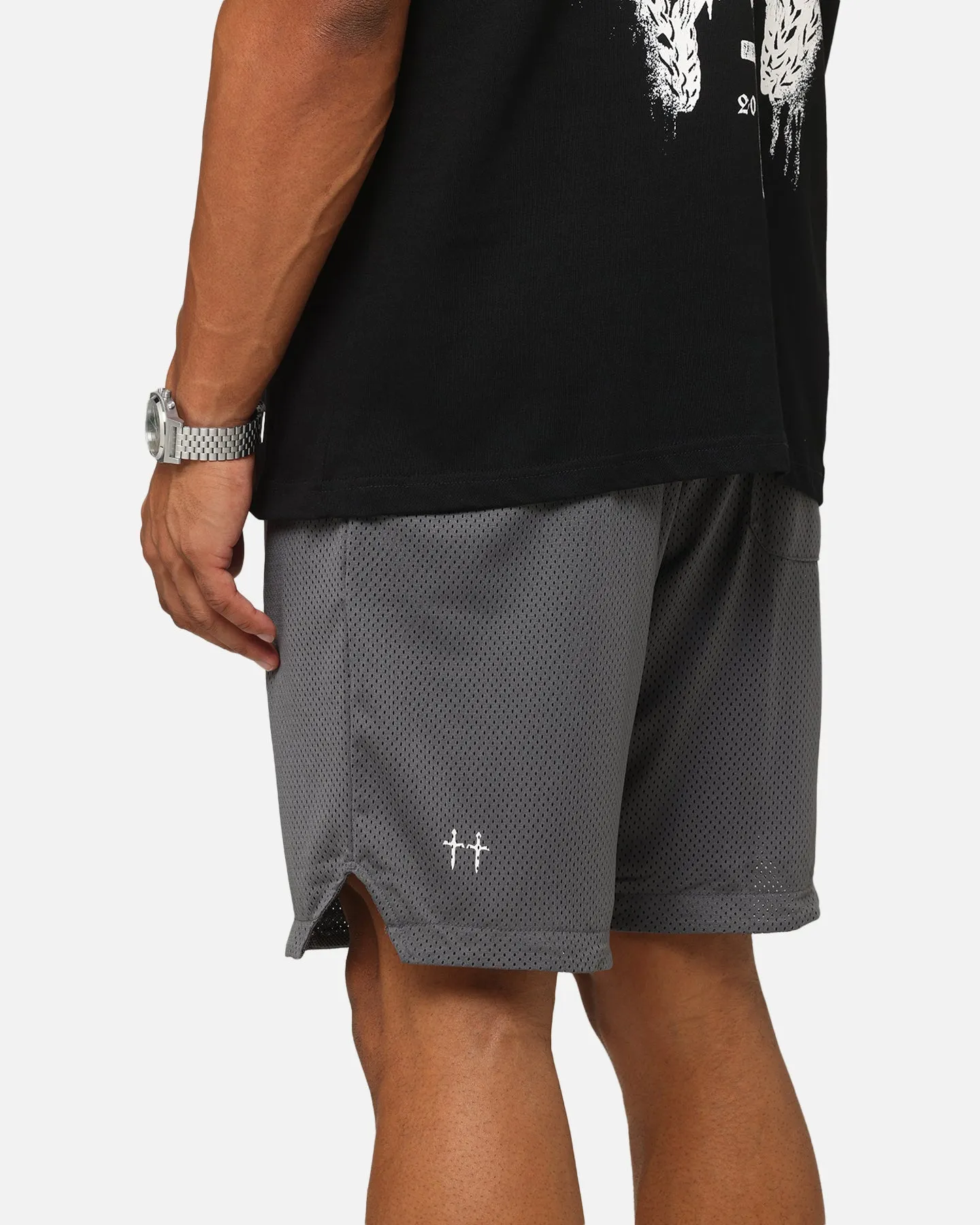 Short en maille du Saint Morta Members Club - Gris foncé