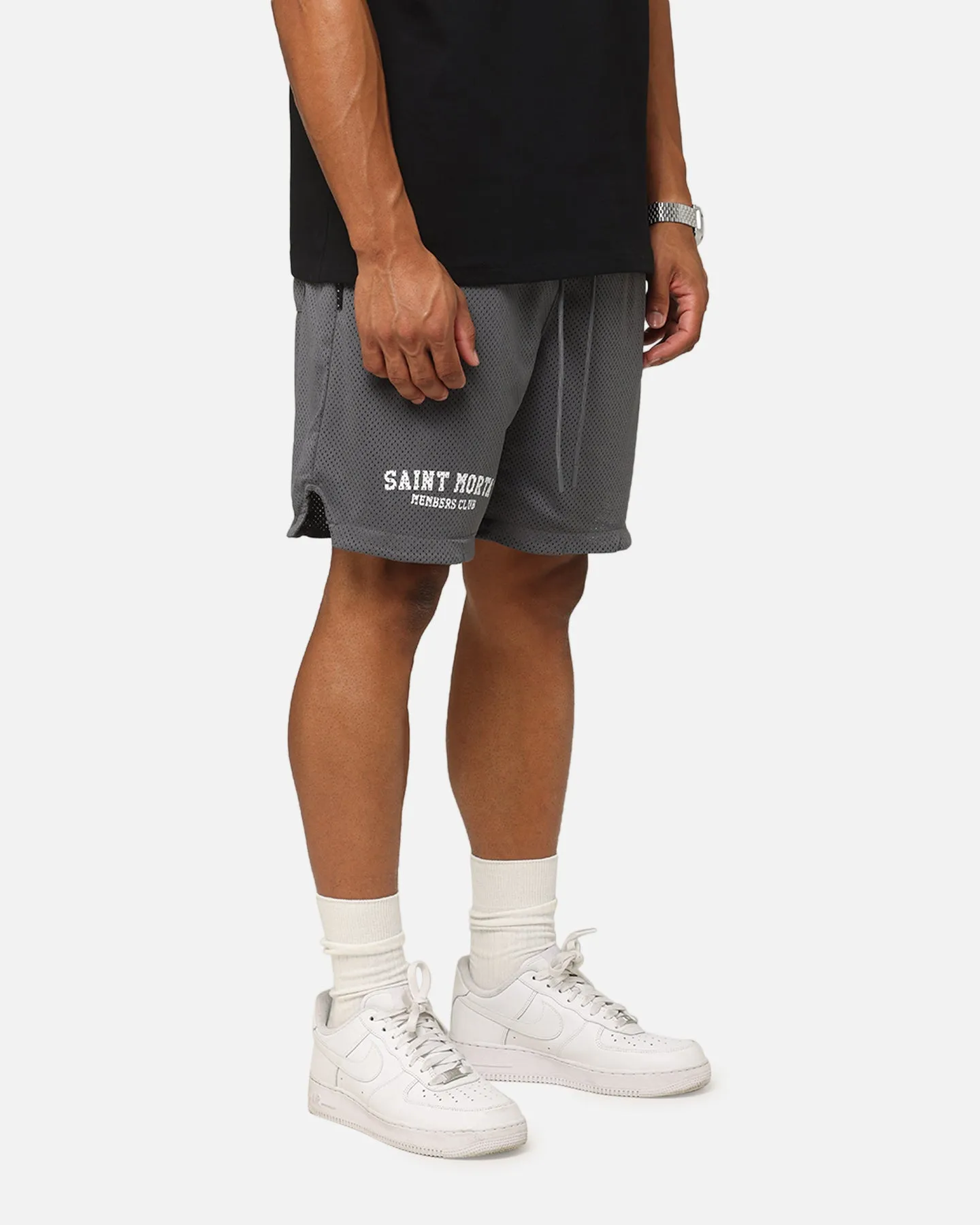 Short en maille du Saint Morta Members Club - Gris foncé