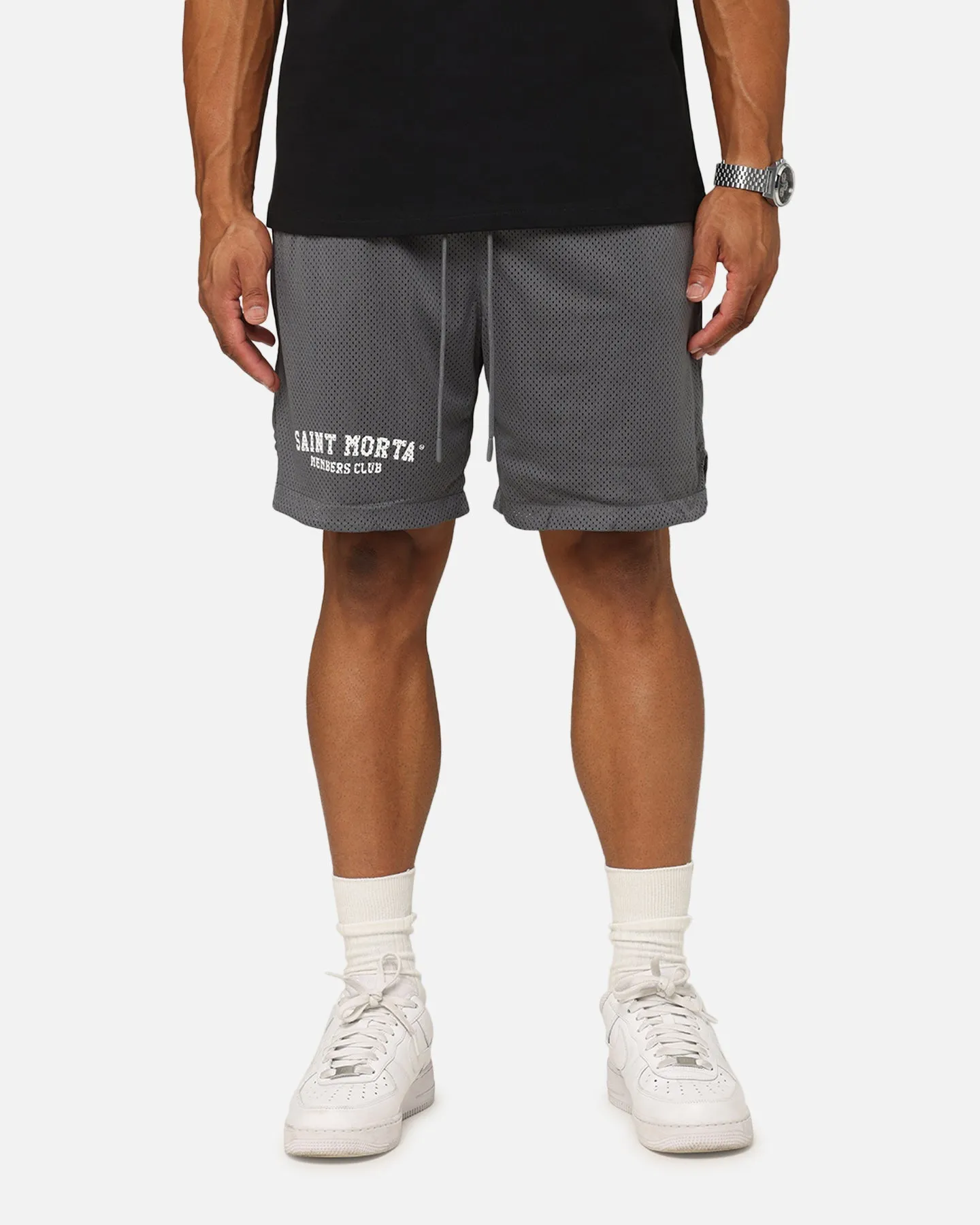 Short en maille du Saint Morta Members Club - Gris foncé