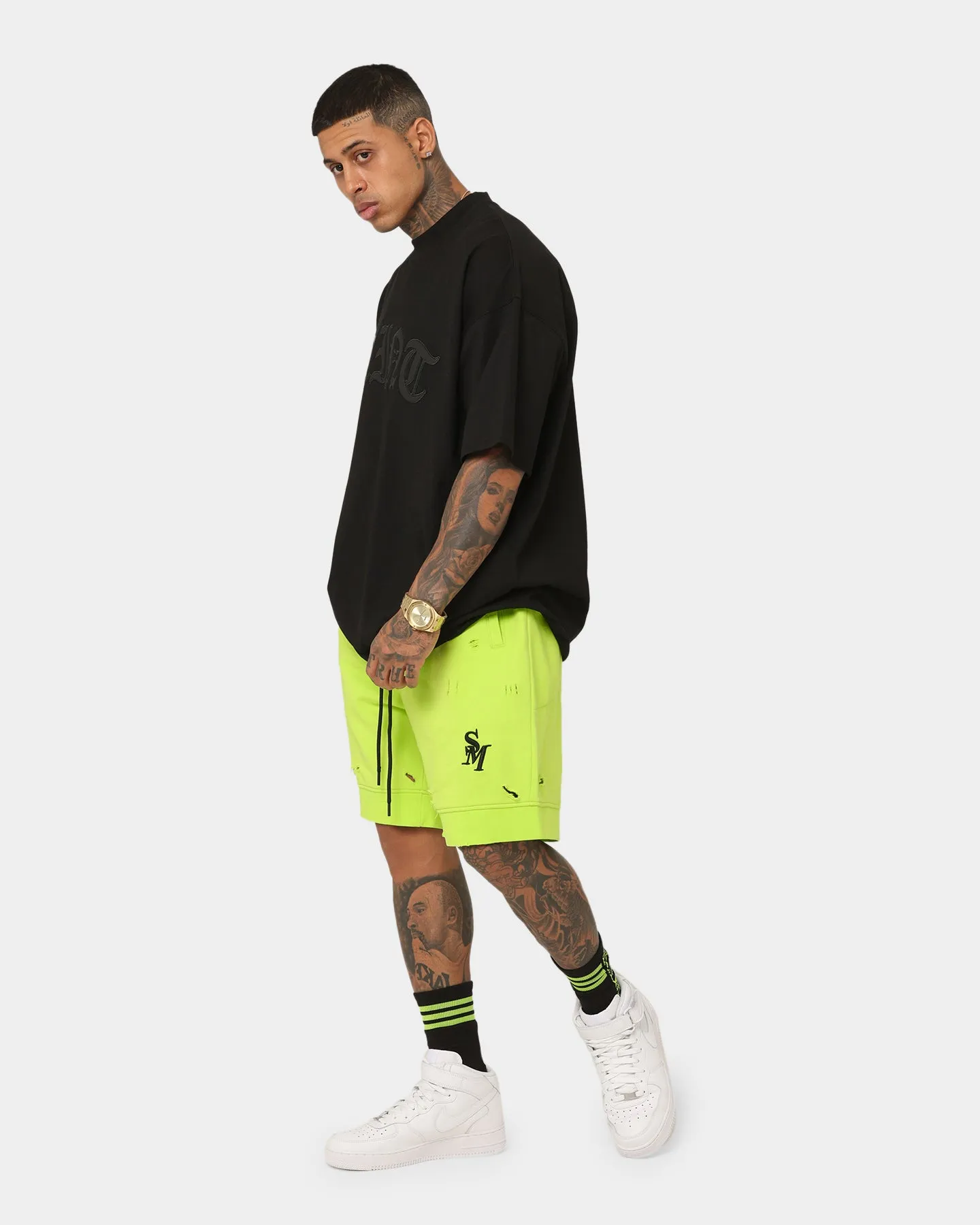 Saint Morta Rags Shorts en Polaire Vert Néon