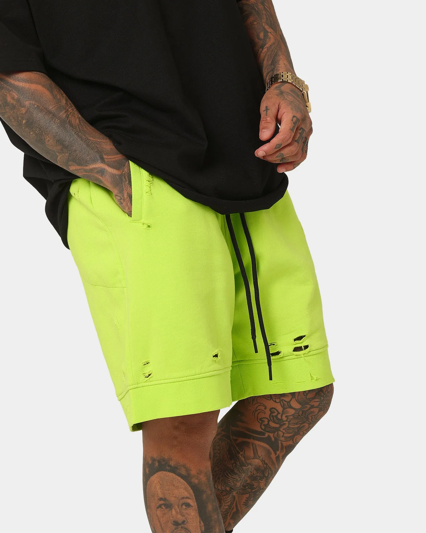 Saint Morta Rags Shorts en Polaire Vert Néon