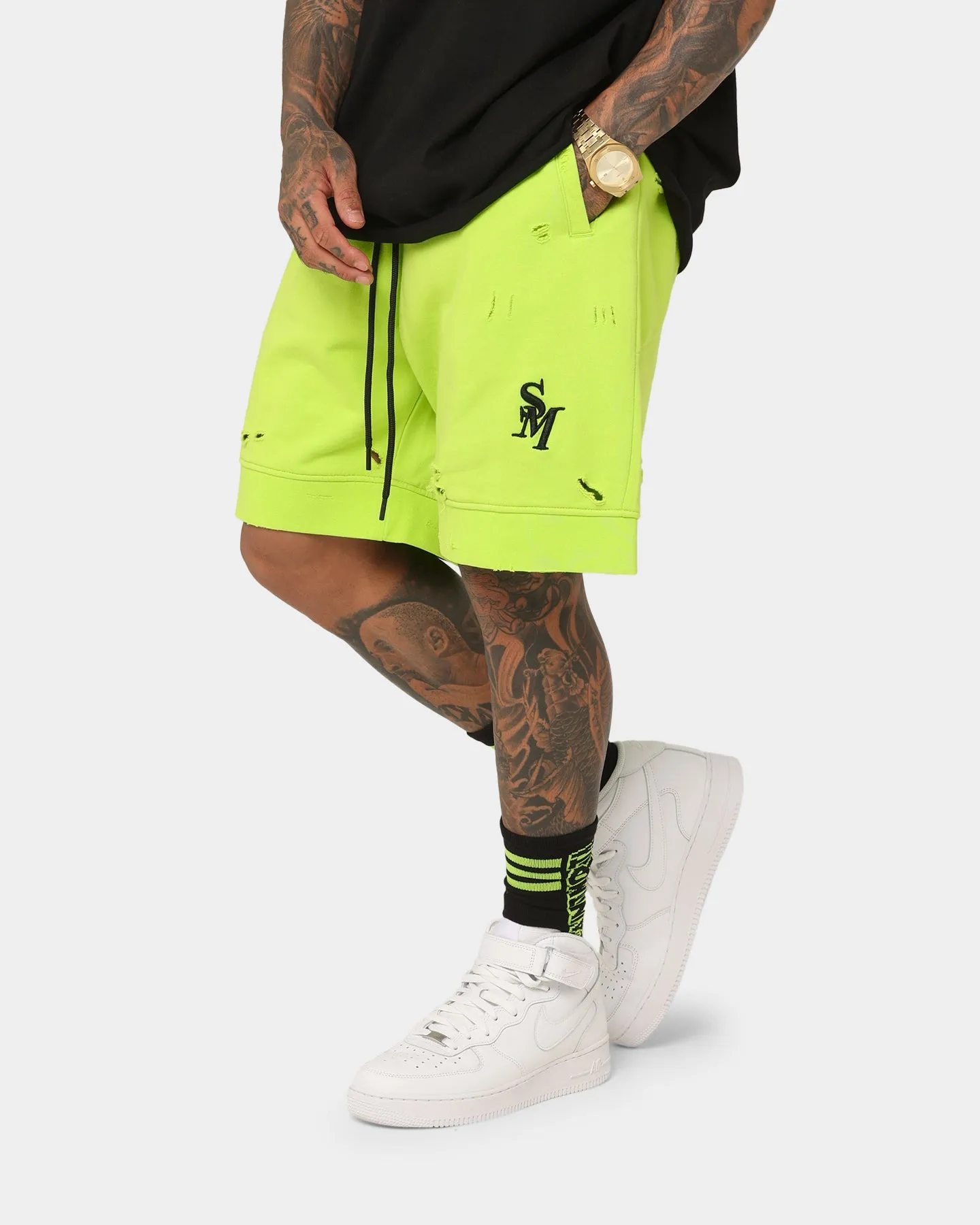 Saint Morta Rags Shorts en Polaire Vert Néon