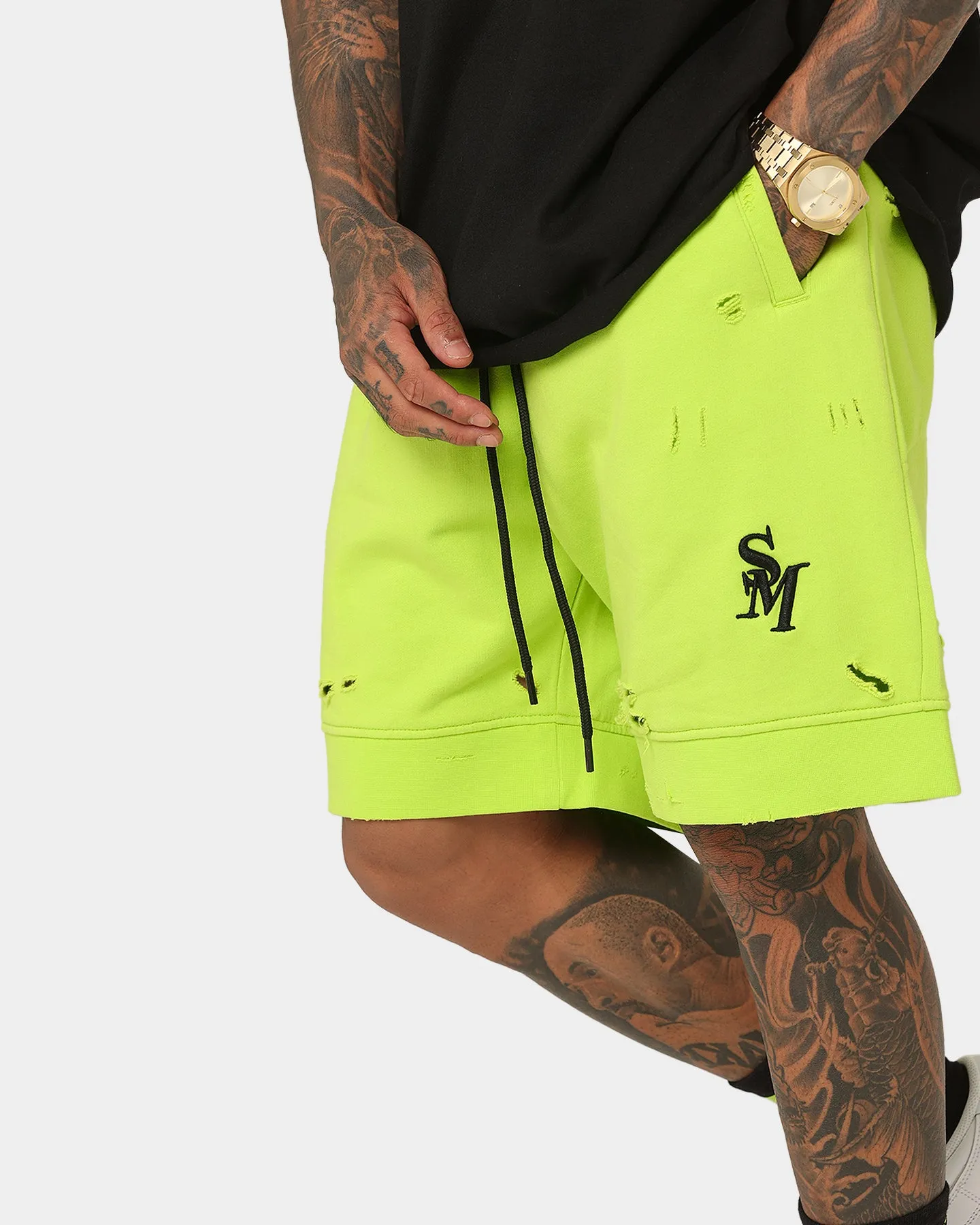 Saint Morta Rags Shorts en Polaire Vert Néon