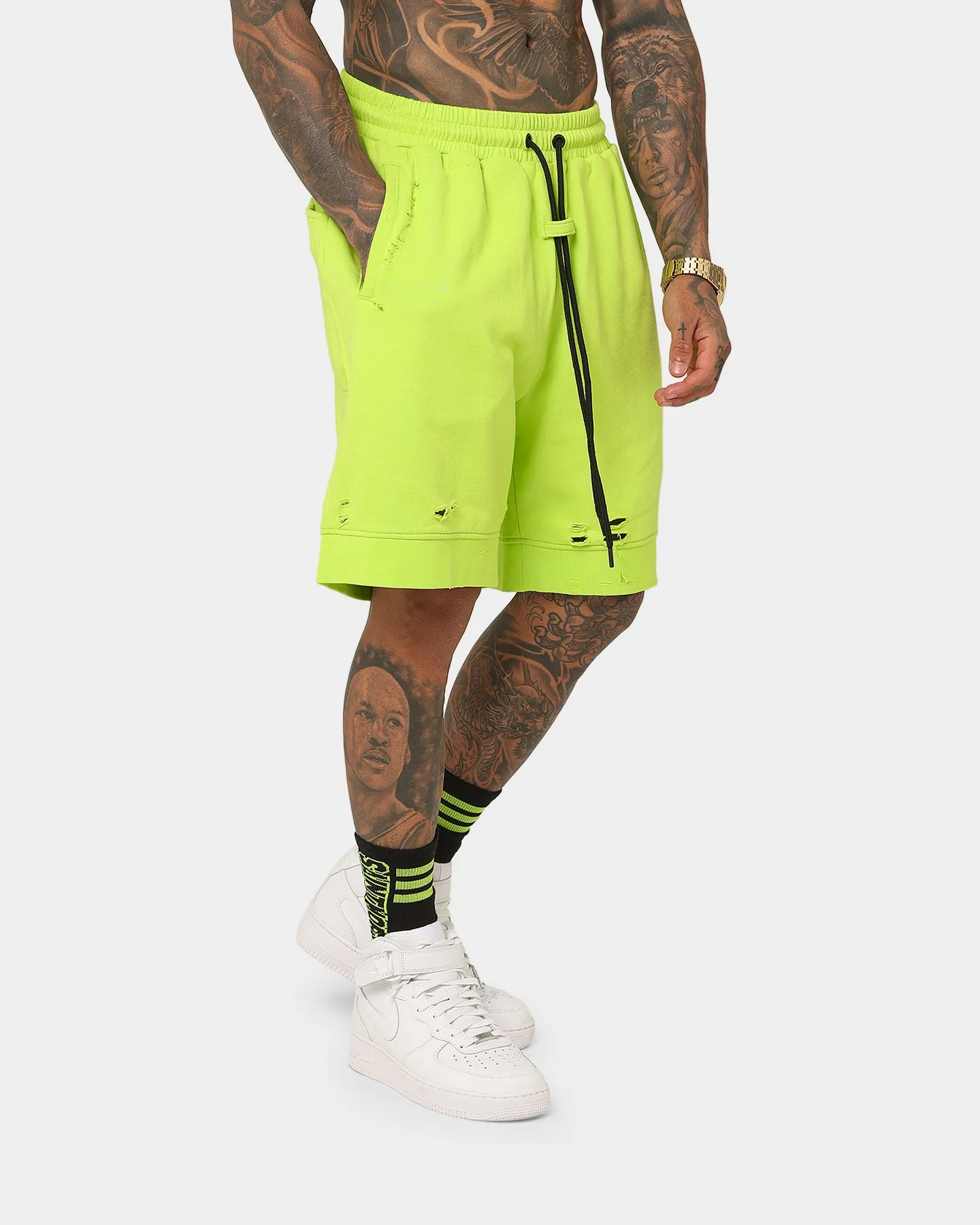 Saint Morta Rags Shorts en Polaire Vert Néon