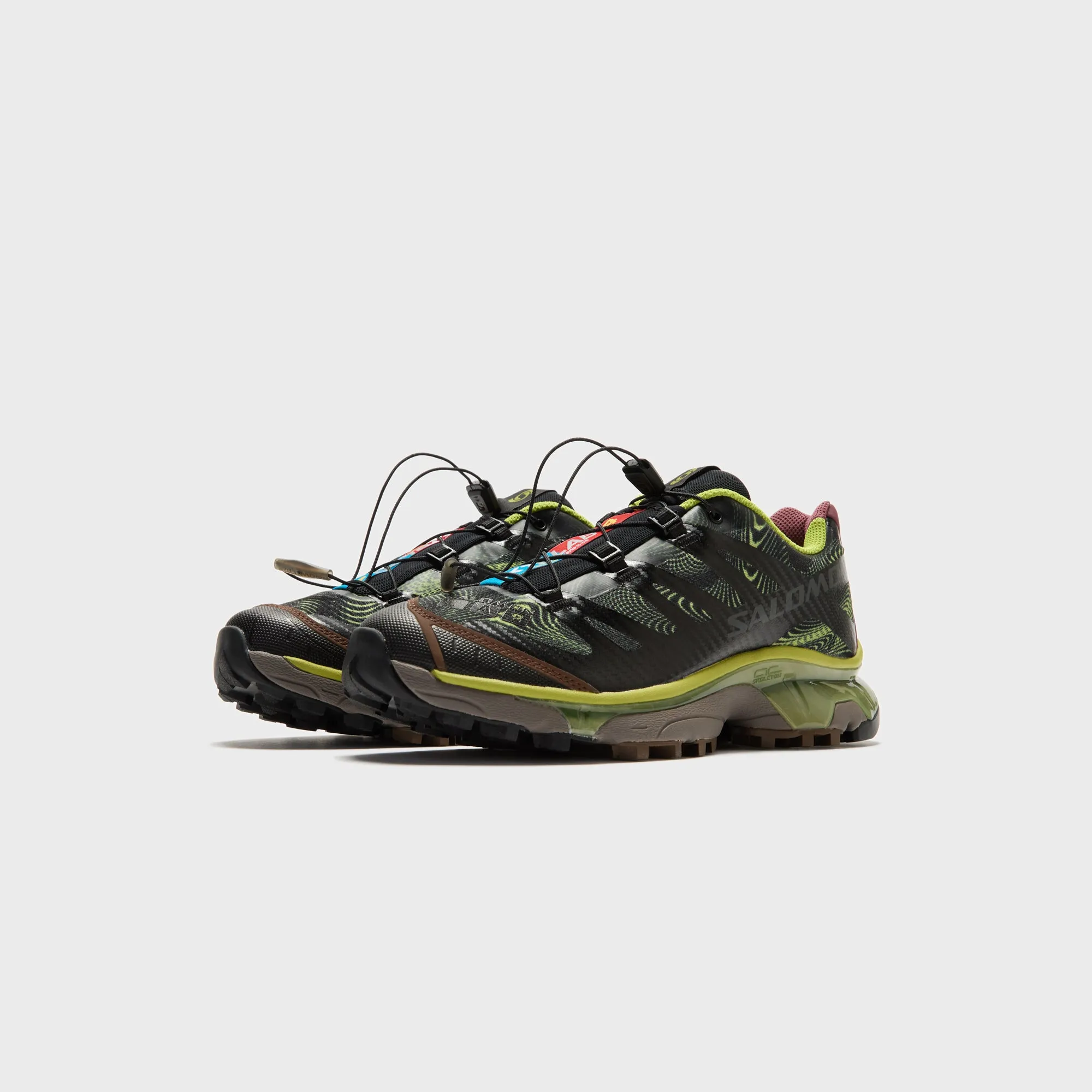 Abstract Patterns Premium Grade Salomon Xt-4 Og Rave At Dawn - Black / Dark Citron / Nocturne