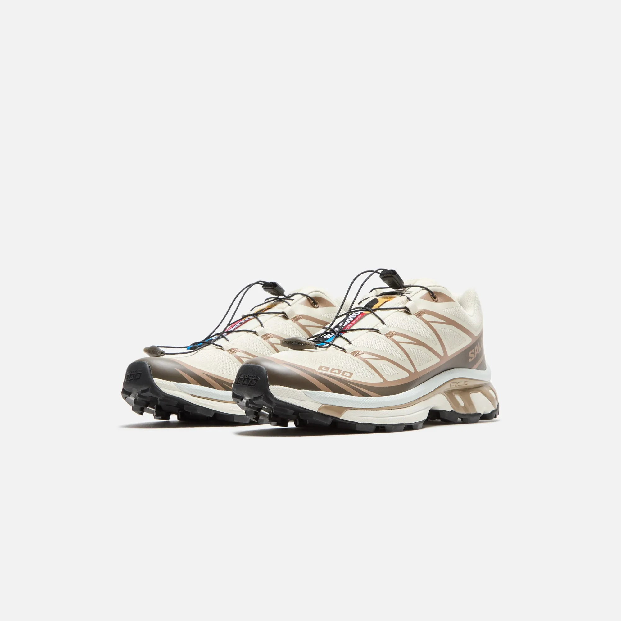 Anti-Skid Surface Comfortable Heel Cushioning Padding Style Salomon Xt-6 - Almond Milk / Portabella / Ice Flow