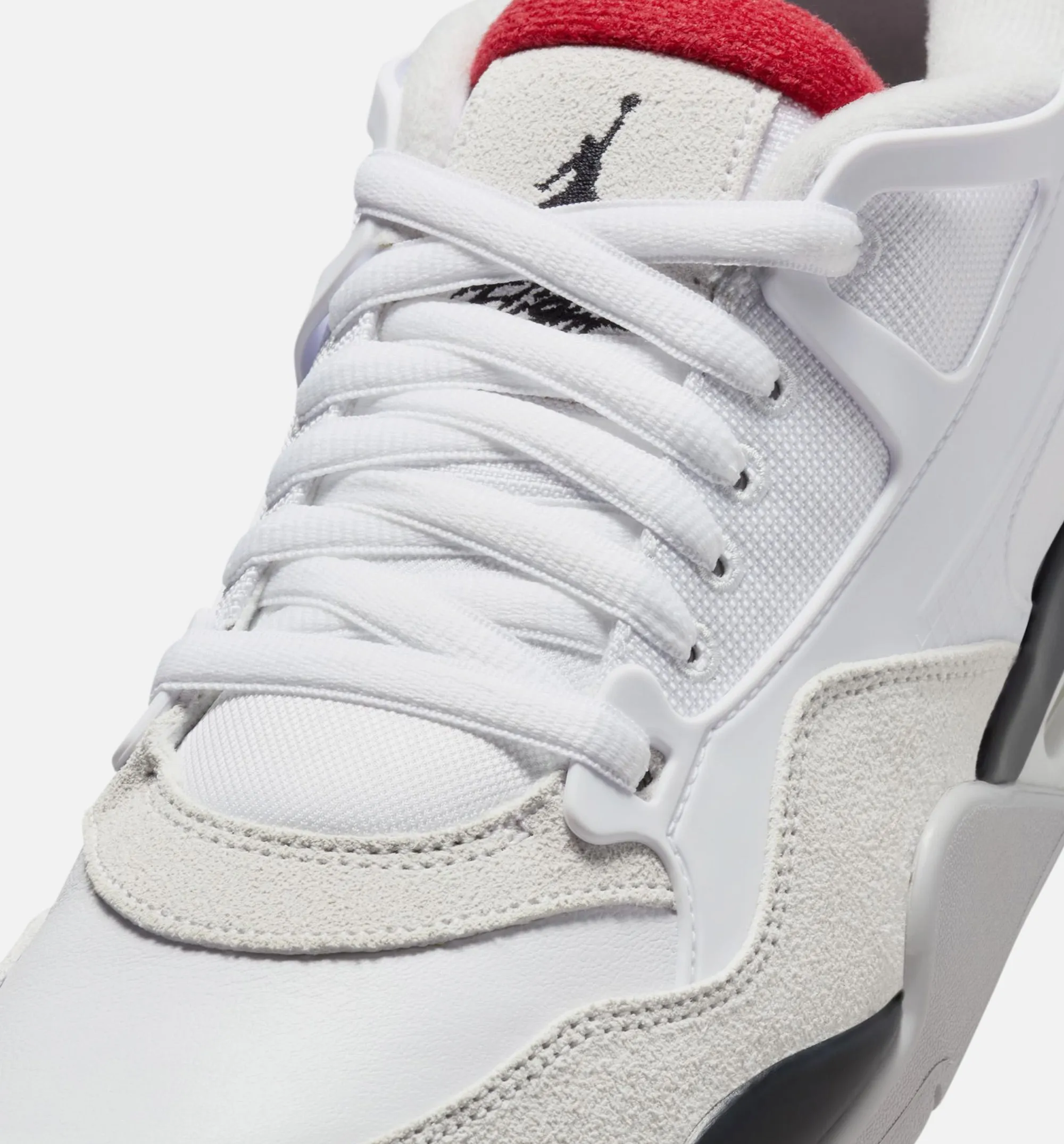 Adjustable Fit System Design Foot Ramie Air Jordan 4 Rm Mens Lifestyle Shoe - White/Black/Neutral Grey/Varsity Red