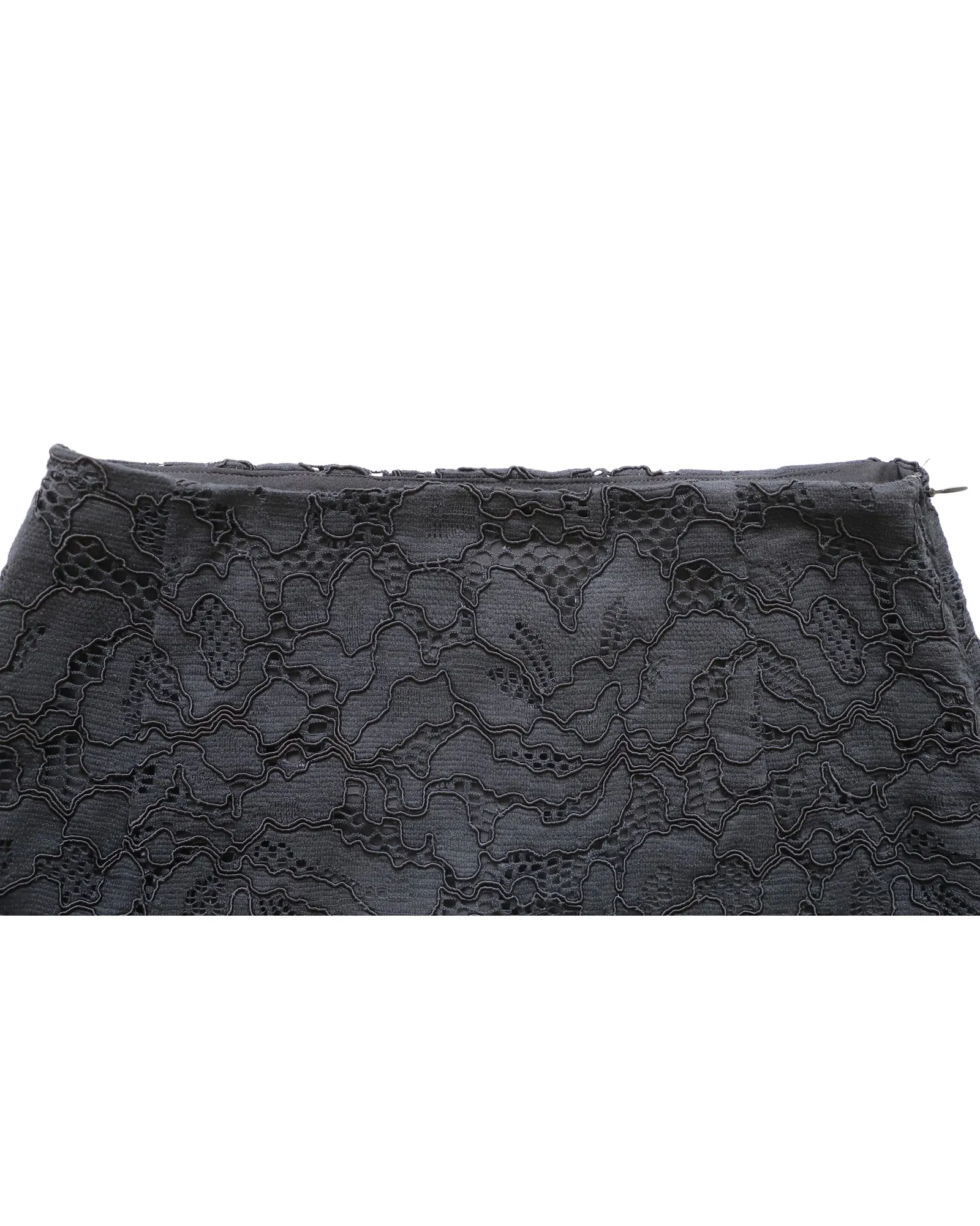 Sandro Paris Jupe Crayon Midi en Dentelle de Coton Noir