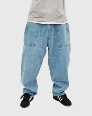 Light Size Butter Goods Patch Pocket Denim Jeans - Washed Indigo