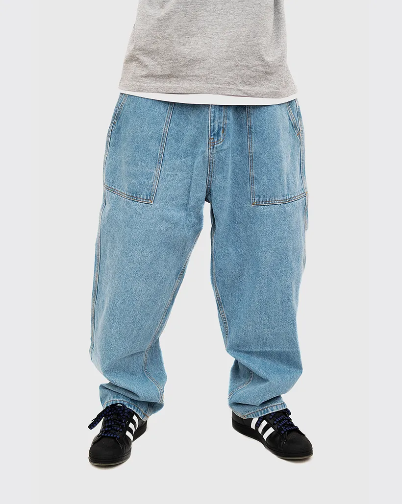 Light Size Butter Goods Patch Pocket Denim Jeans - Washed Indigo