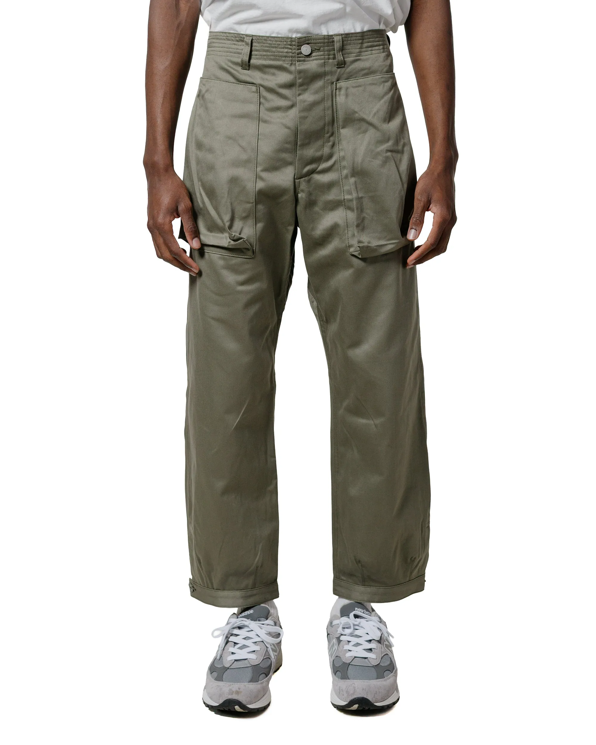 Sassafras Digs Crew Pants 4/5 41Khaki Chino Olive Smooth Interior