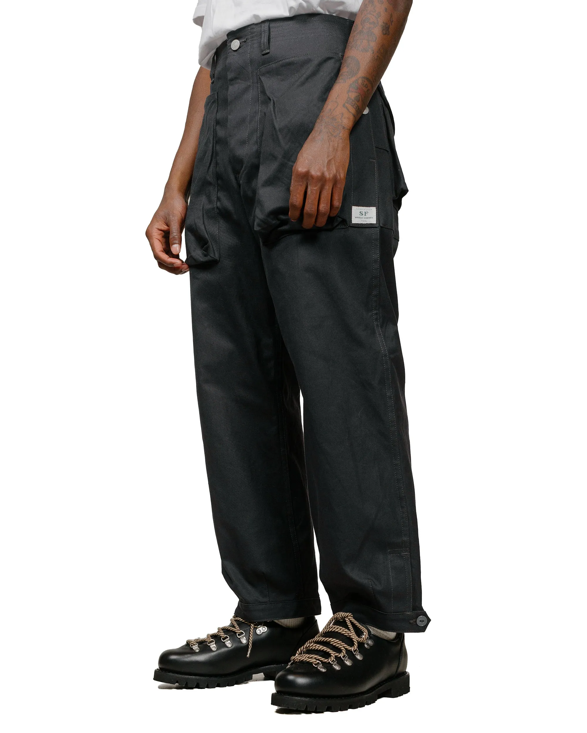 Sassafras Digs Crew Pants 4/5 Duck Canvas Charcoal Bohemian-Free