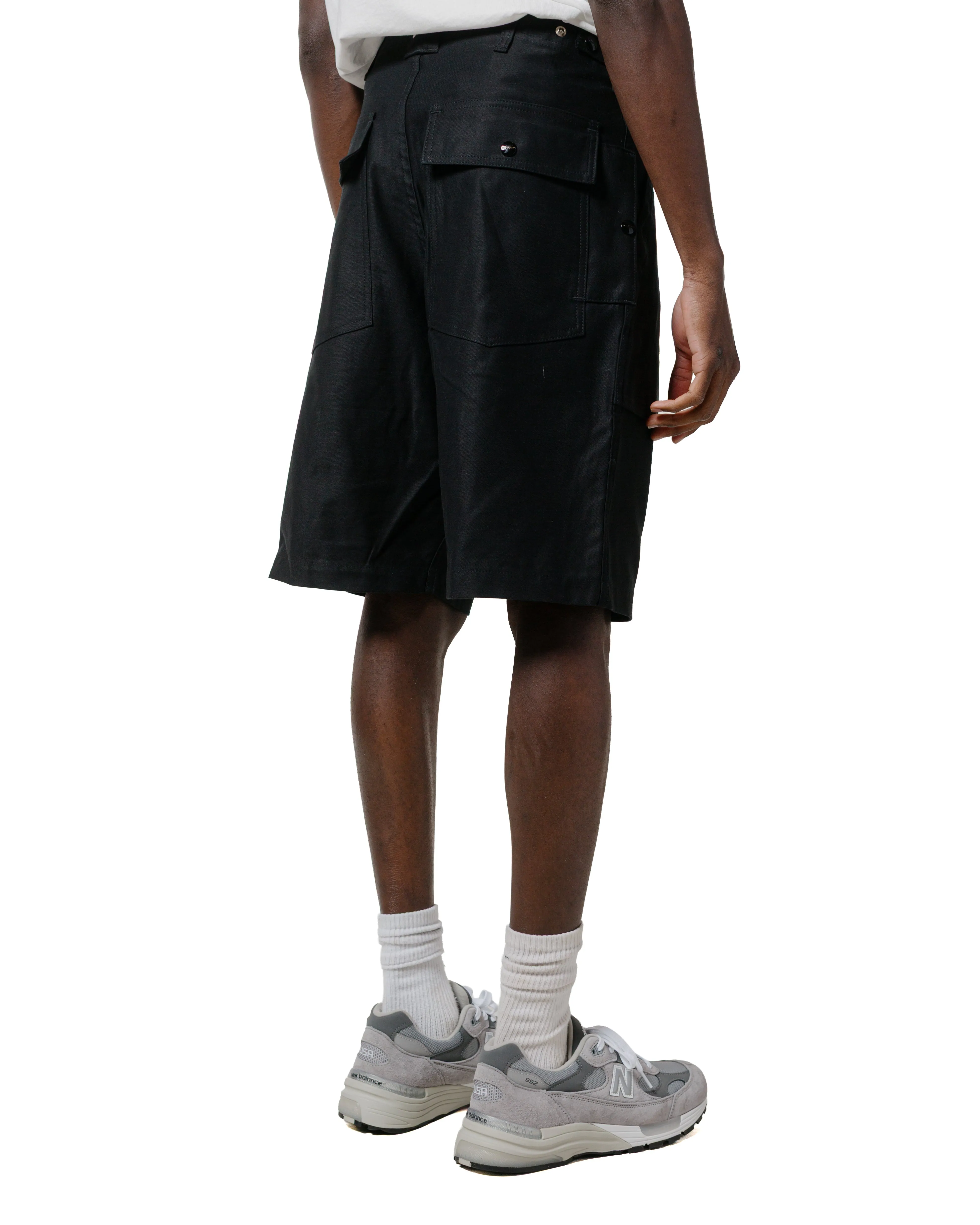 Sassafras F.S Cultivator Pants 1/2 Back Satin Black Comfortable Mouth Anti-Belted Down