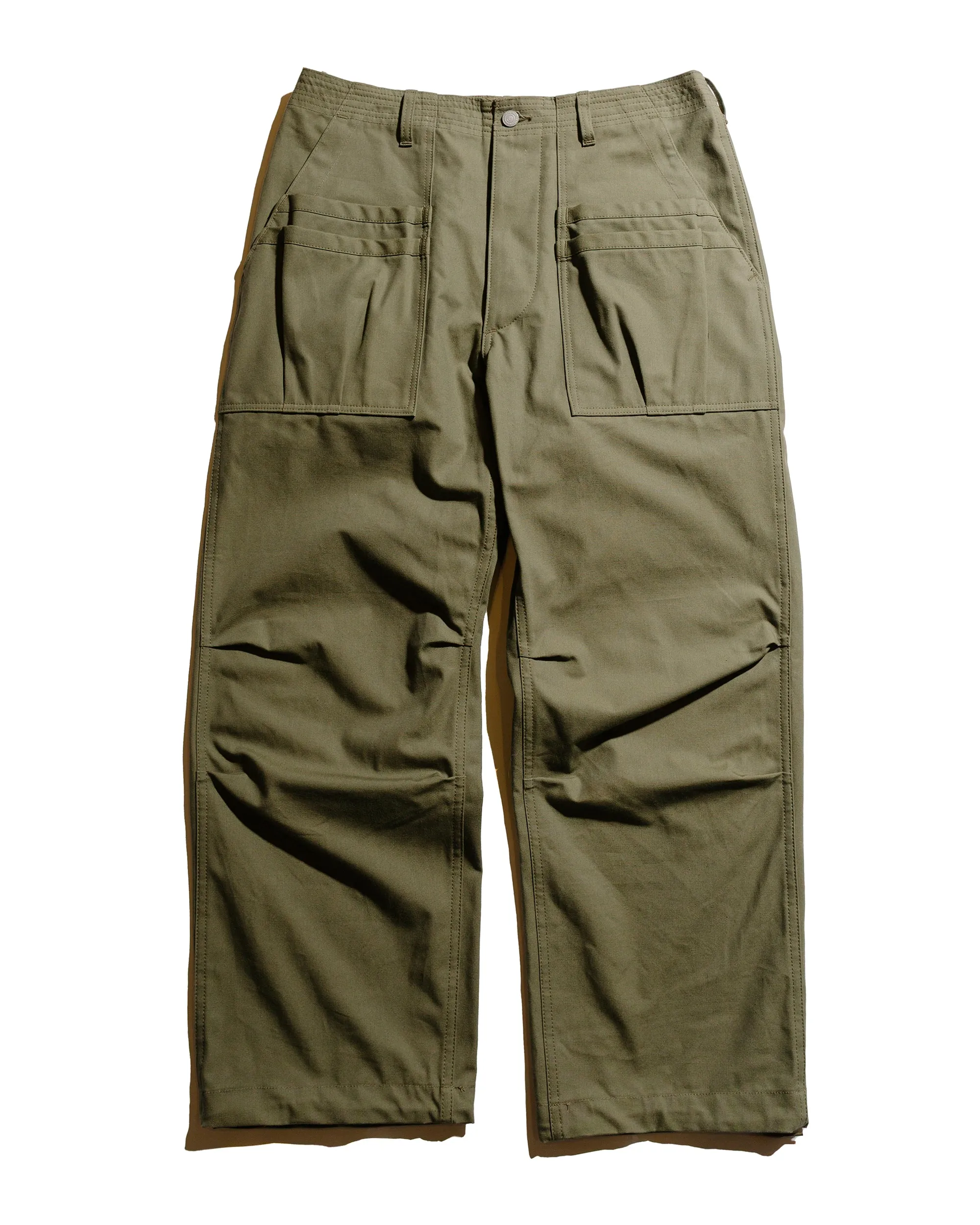 Comfortable Hip Design Sassafras Overgrown Fatigue Pants Military Poplin Olive