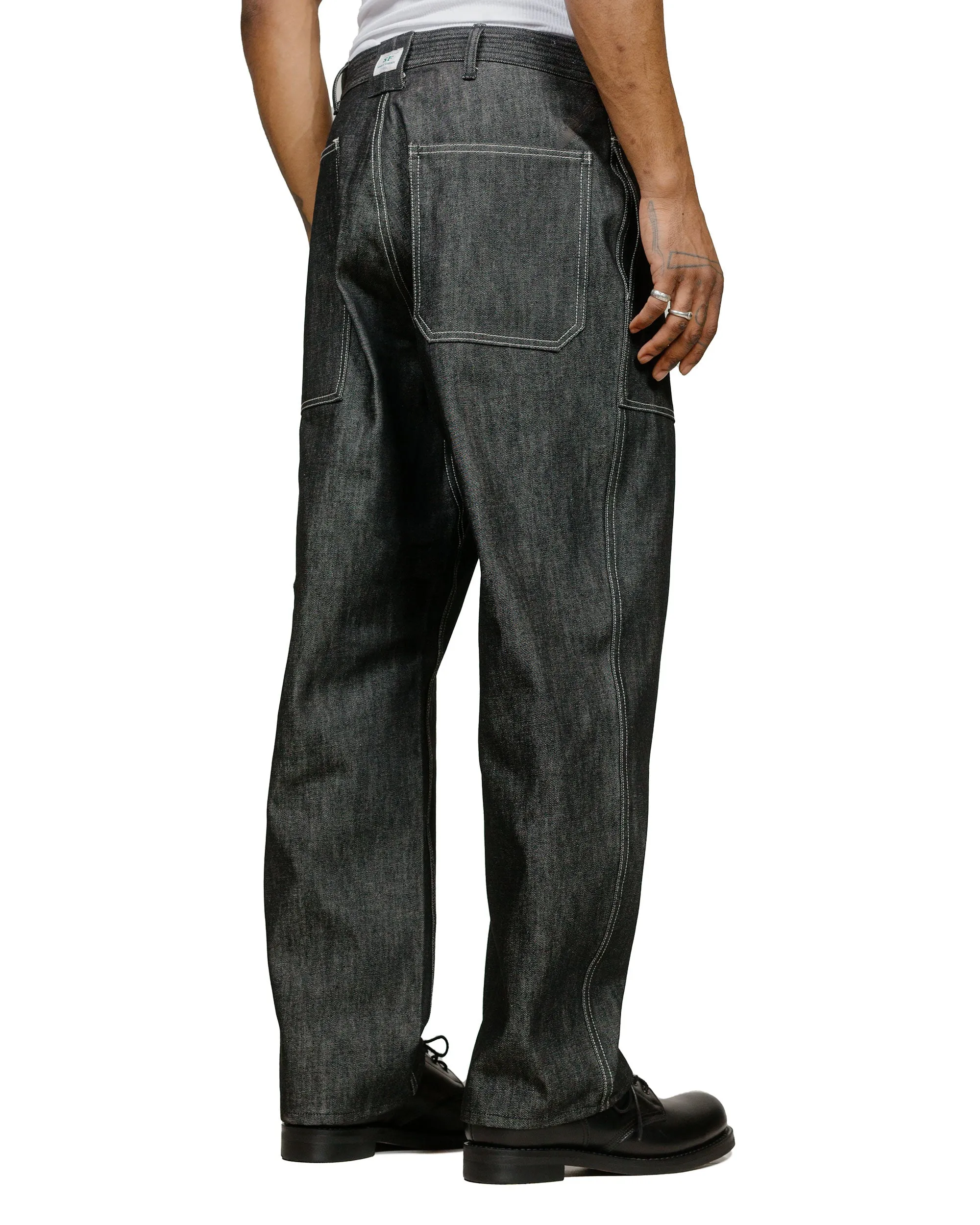 Sassafras T.P. Landscaper Pants 13Oz Slab Denim Black Woven-Fit Puncture - Resistant
