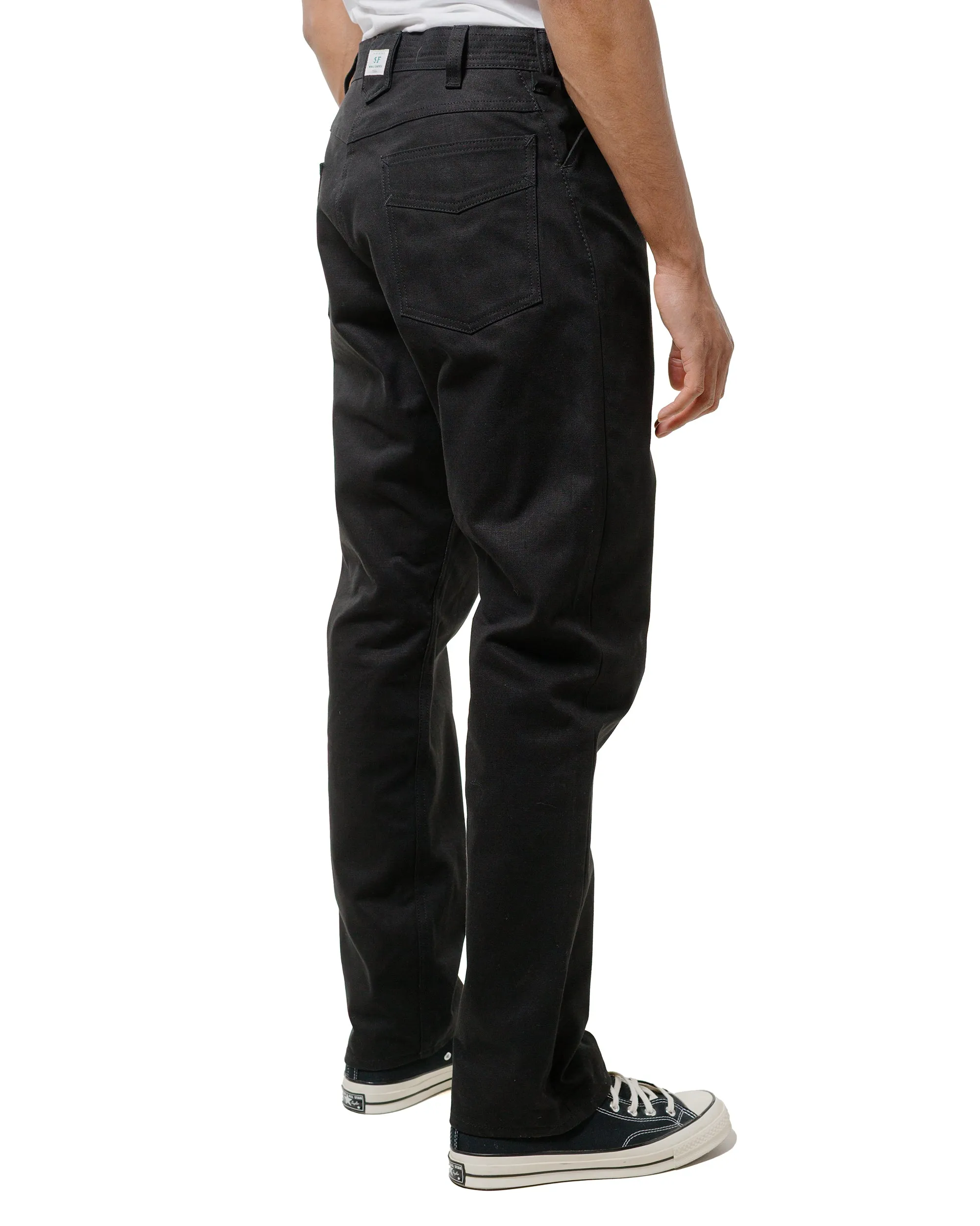 Sassafras Weeds Digger Pants Selvedge Duck Black Knee-High Boot