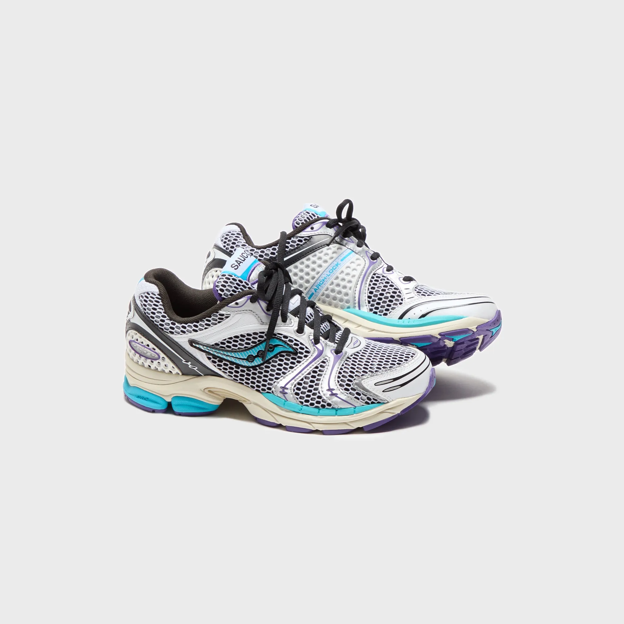 Saucony Progrid Triumph 4 - White / Blue Thin Strap Comfortable PVC-R