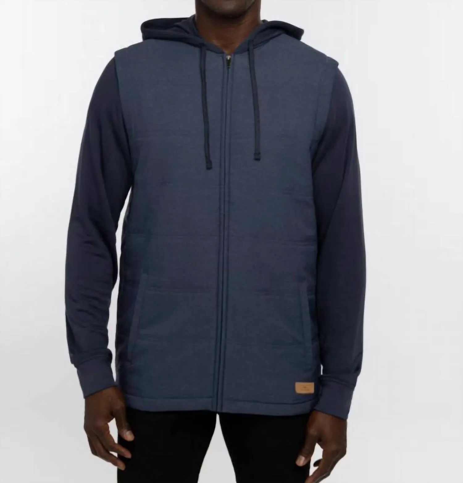 Pull à capuche Scavenger en bleu marine chiné