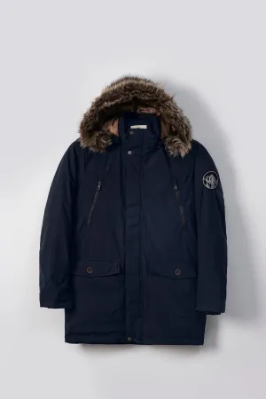 Parka Jacket Full Sleeve Navy Comfortable Wear Resistance Property