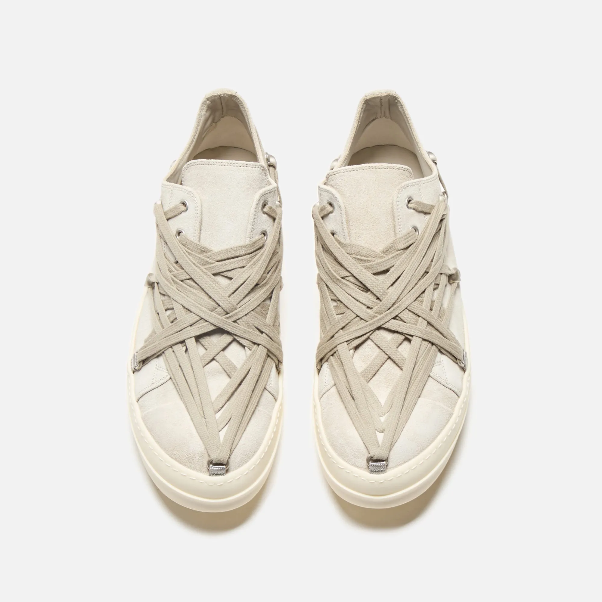 Rick Owens Megalaced Low Sneaks - Scarpe In Pelle Dinge / Milk Christmas Day Sale Rise Every Time
