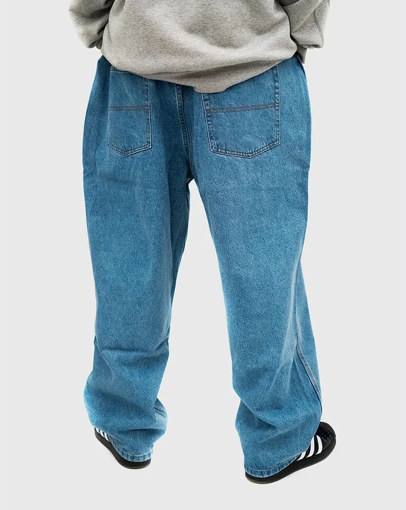 Butter Goods Baggy Denim Jeans - Washed Indigo Size Feature Buttoned Waistbands