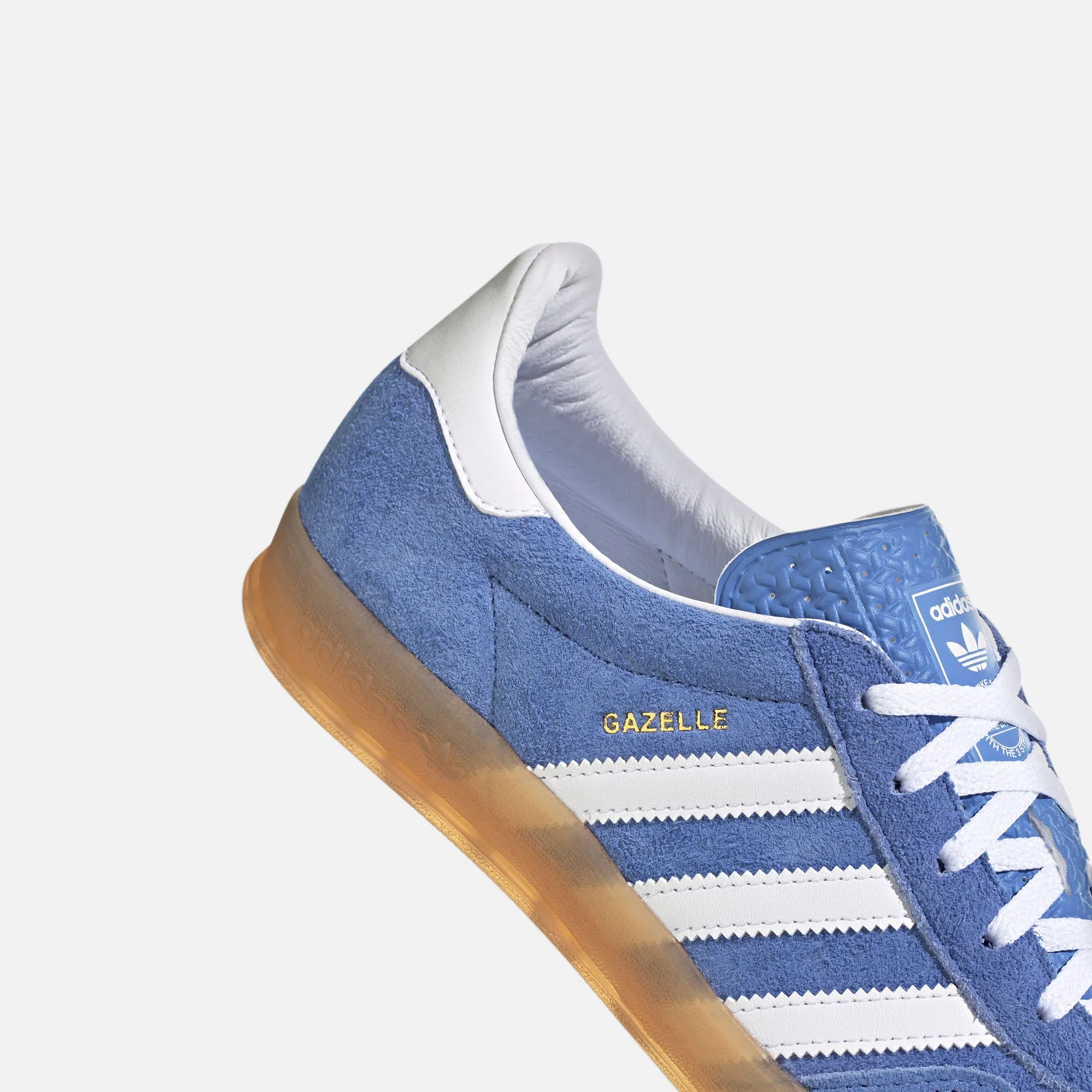 Comfort Comfortable Footbed Adidas Wmns Gazelle - Blue Fusion / Cloud White / Gold Metallic