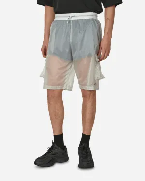 See Through Shorts Crystal Blue Unhemmed Textured Finish Strap